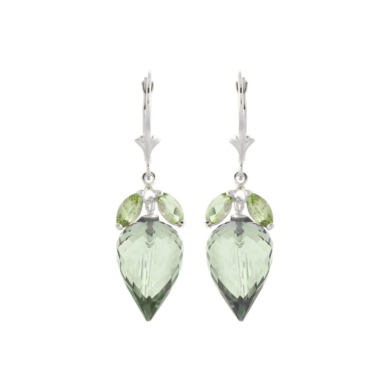 White Gold Earrings Blue Topaz 10K — Ornella