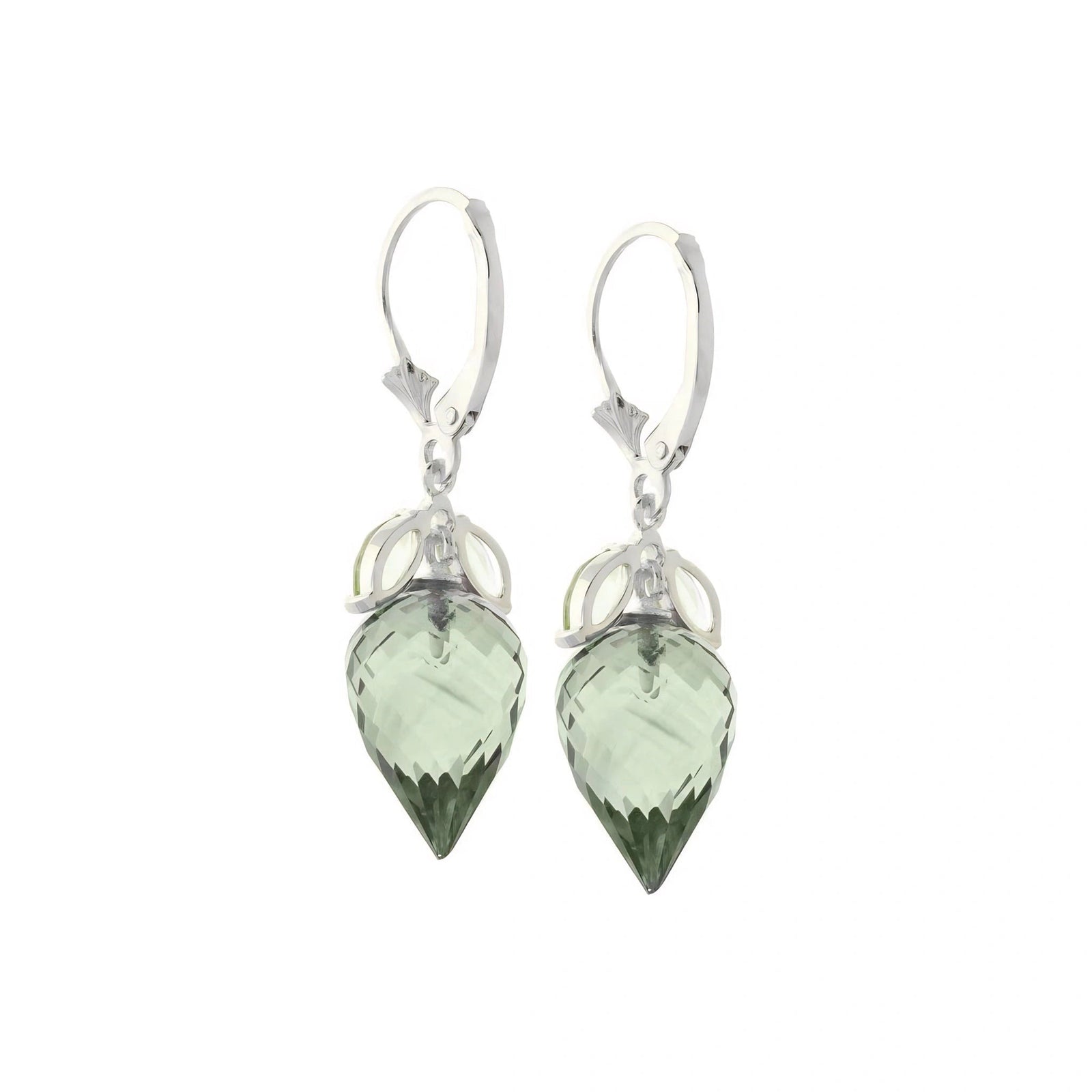 White Gold Earrings Blue Topaz 10K — Ornella