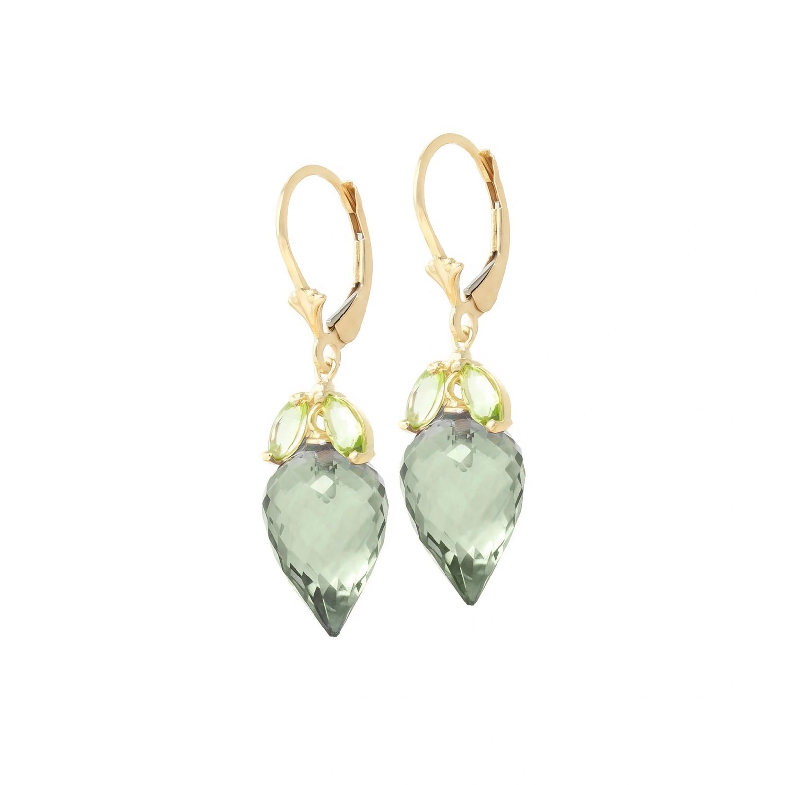 Yellow Gold Earrings Blue Topaz 10K — Ornella