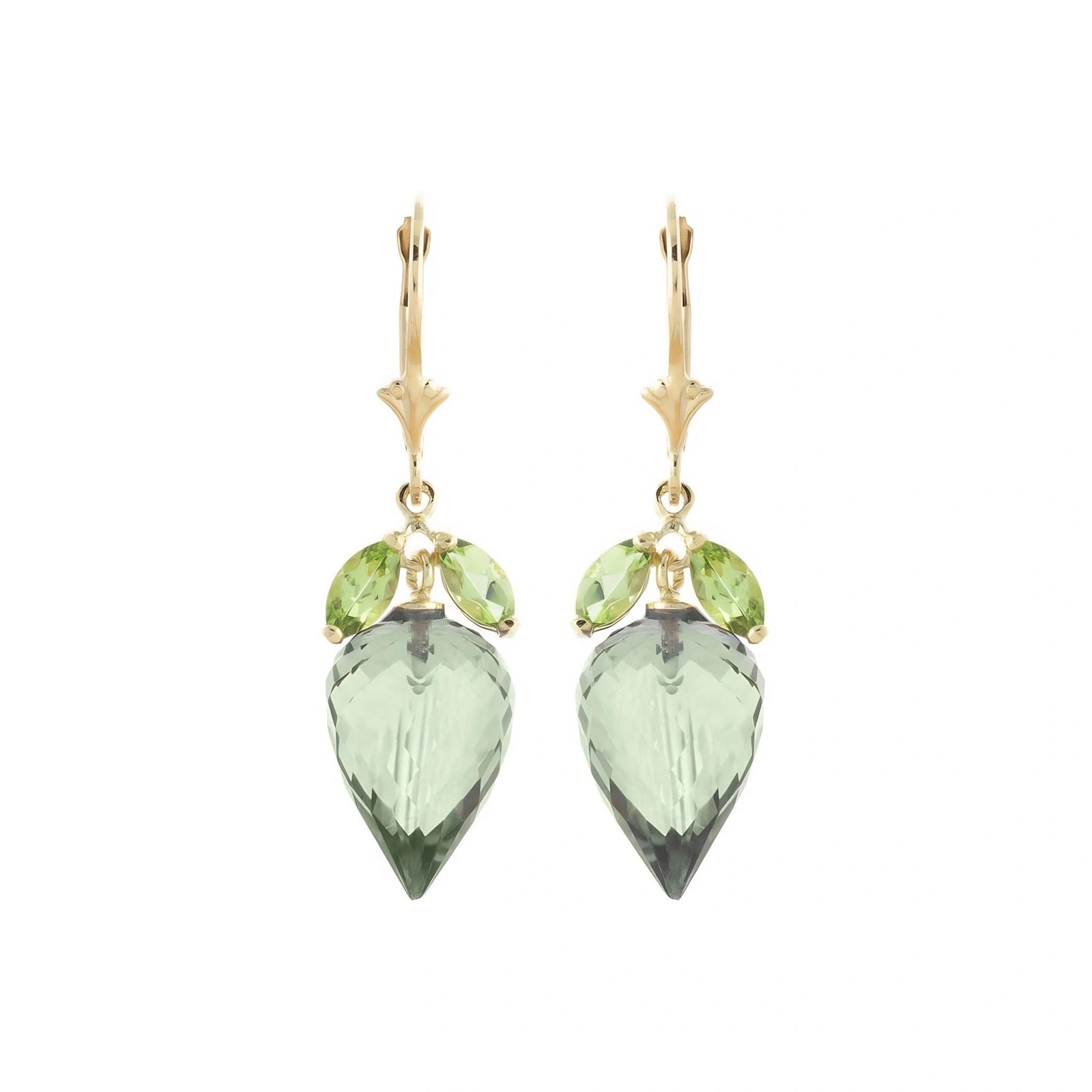 Yellow Gold Earrings Blue Topaz 10K — Ornella