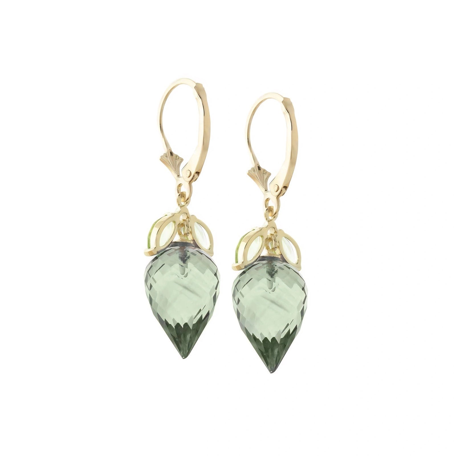 Yellow Gold Earrings Blue Topaz 10K — Ornella