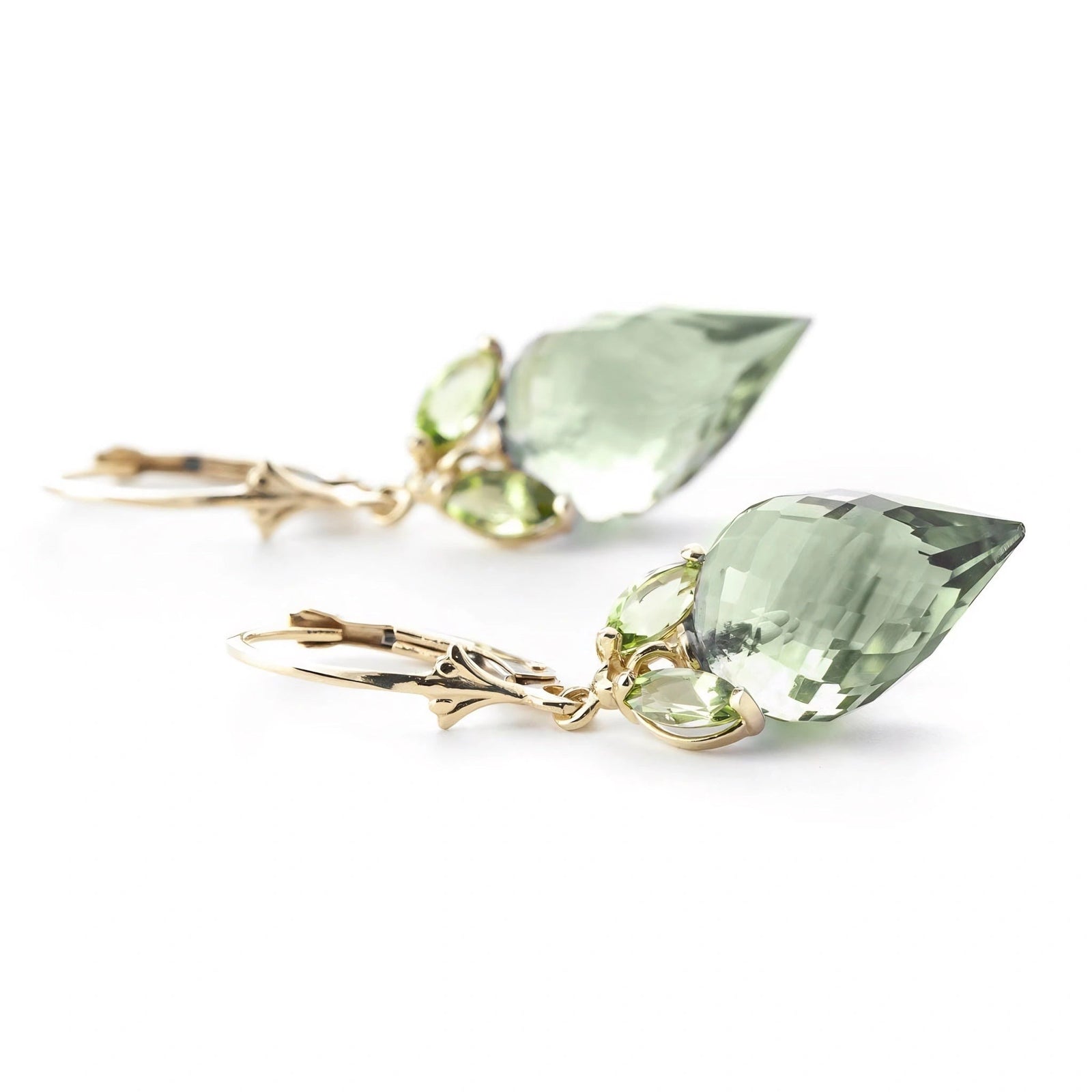 Yellow Gold Earrings Blue Topaz 10K — Ornella