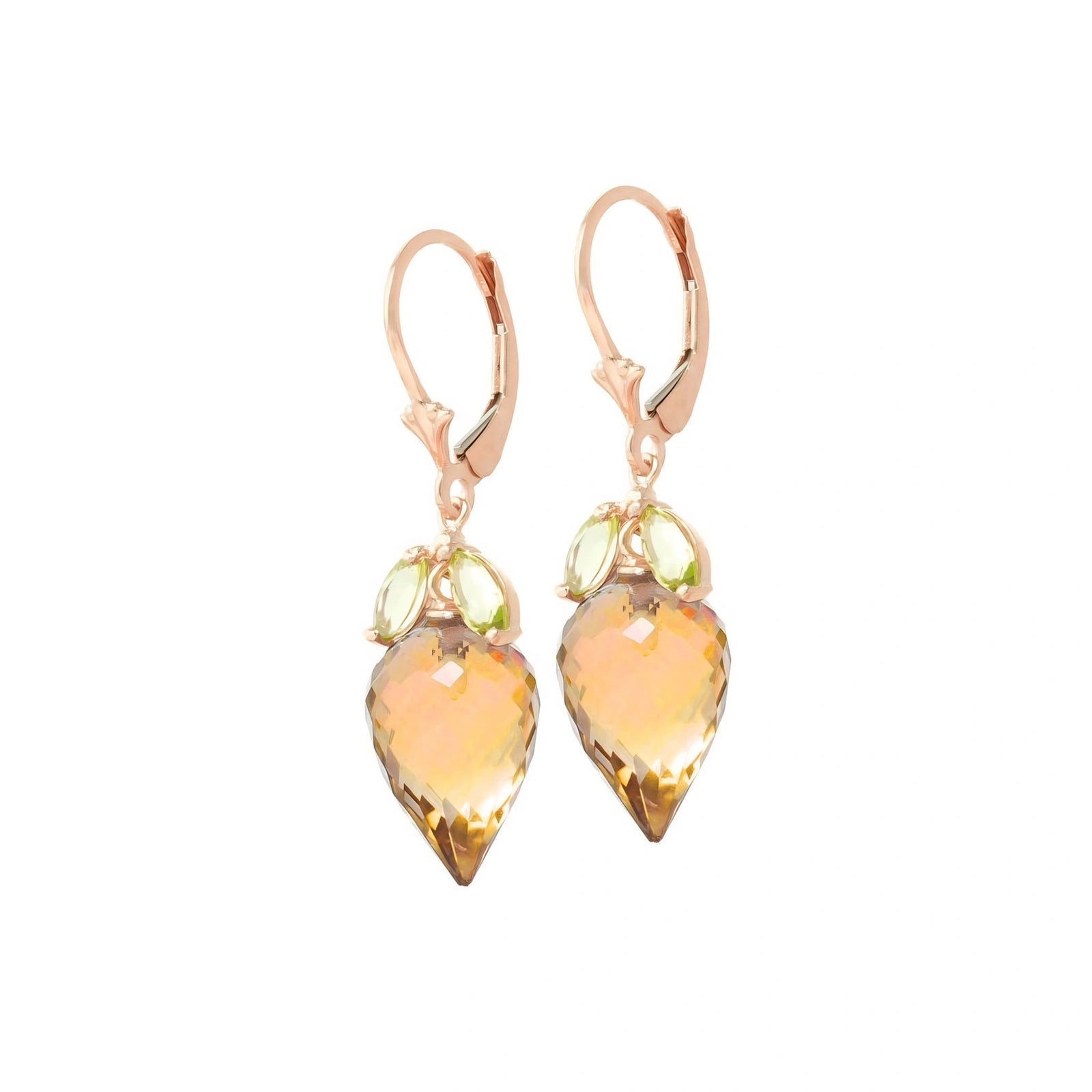 Rose Gold Earrings Citrine 10K — Ornella