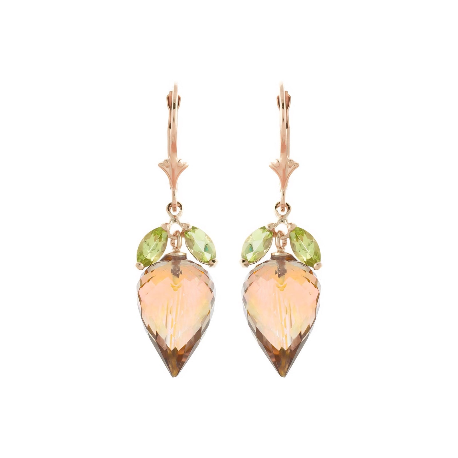 Rose Gold Earrings Citrine 10K — Ornella
