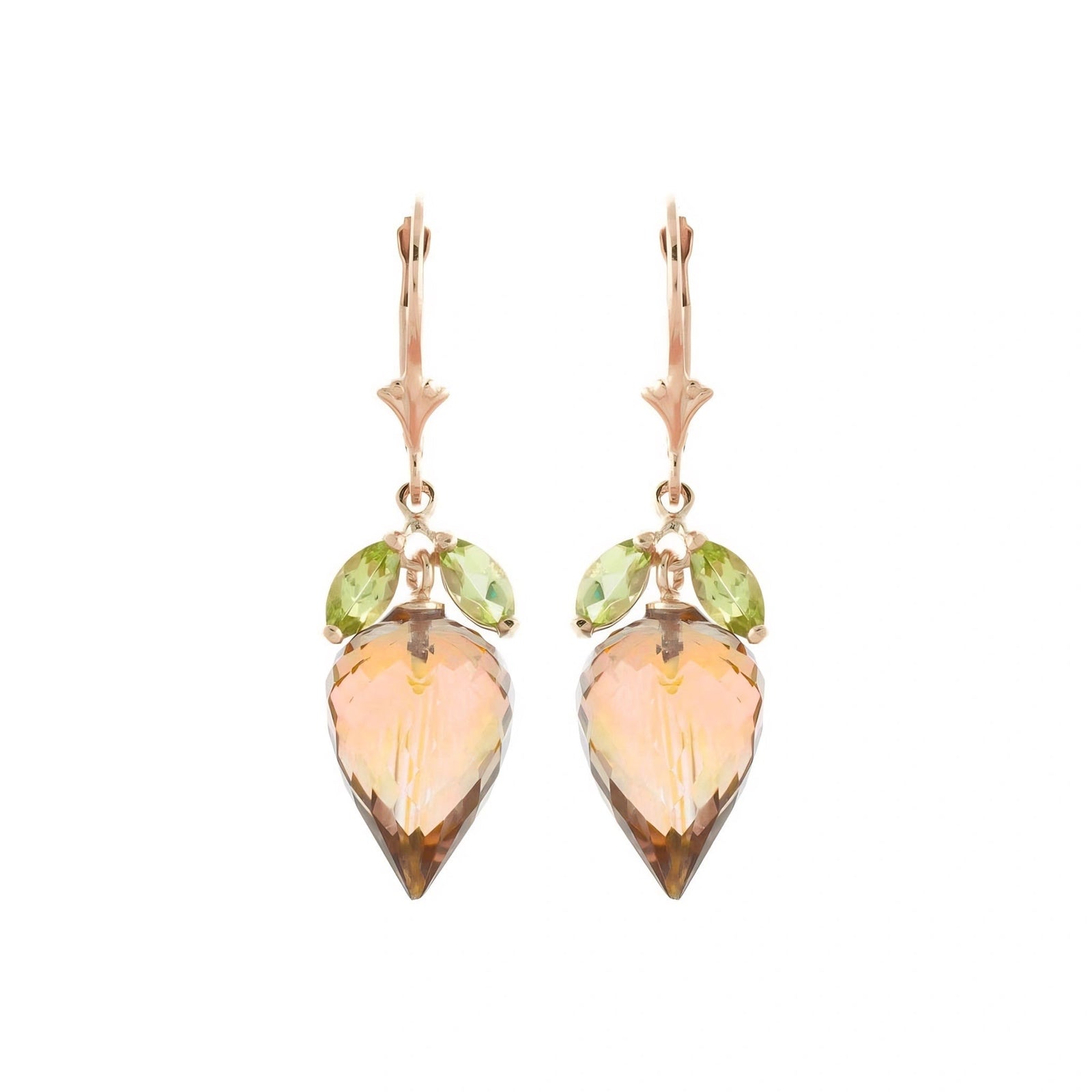 Rose Gold Earrings Citrine 10K — Ornella