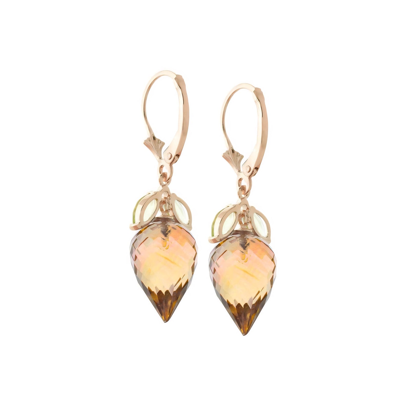 Rose Gold Earrings Citrine 10K — Ornella