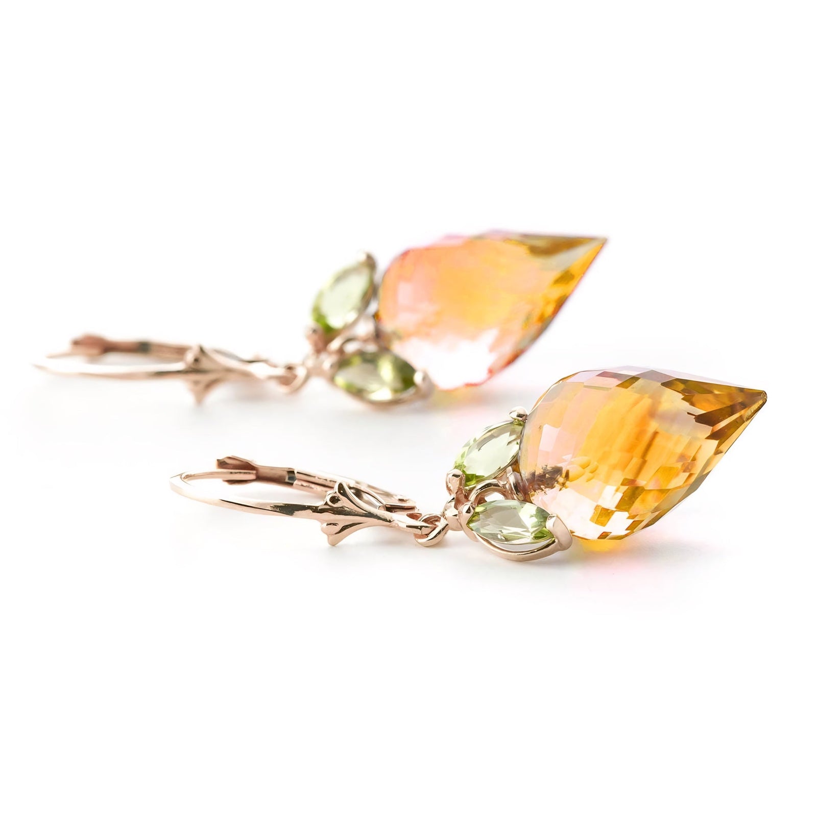 Rose Gold Earrings Citrine 10K — Ornella