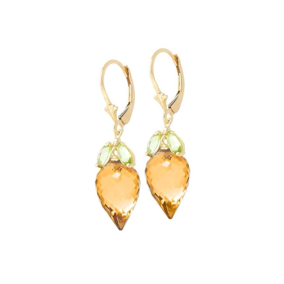 Yellow Gold Earrings Citrine 10K — Ornella