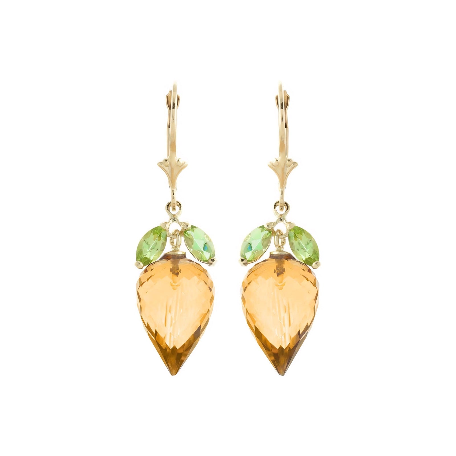 Yellow Gold Earrings Citrine 10K — Ornella