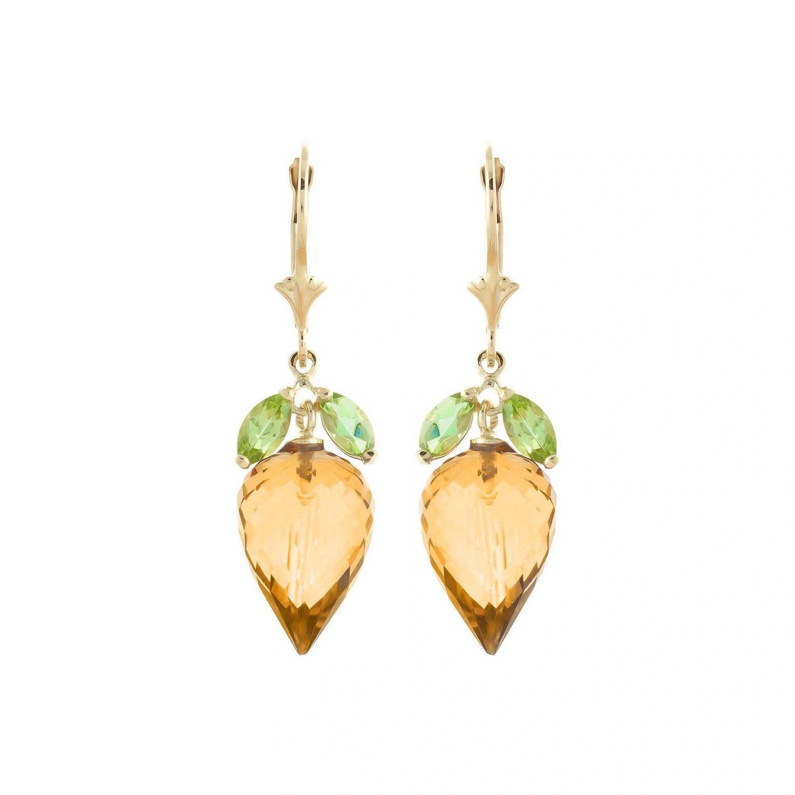 Yellow Gold Earrings Citrine 10K — Ornella