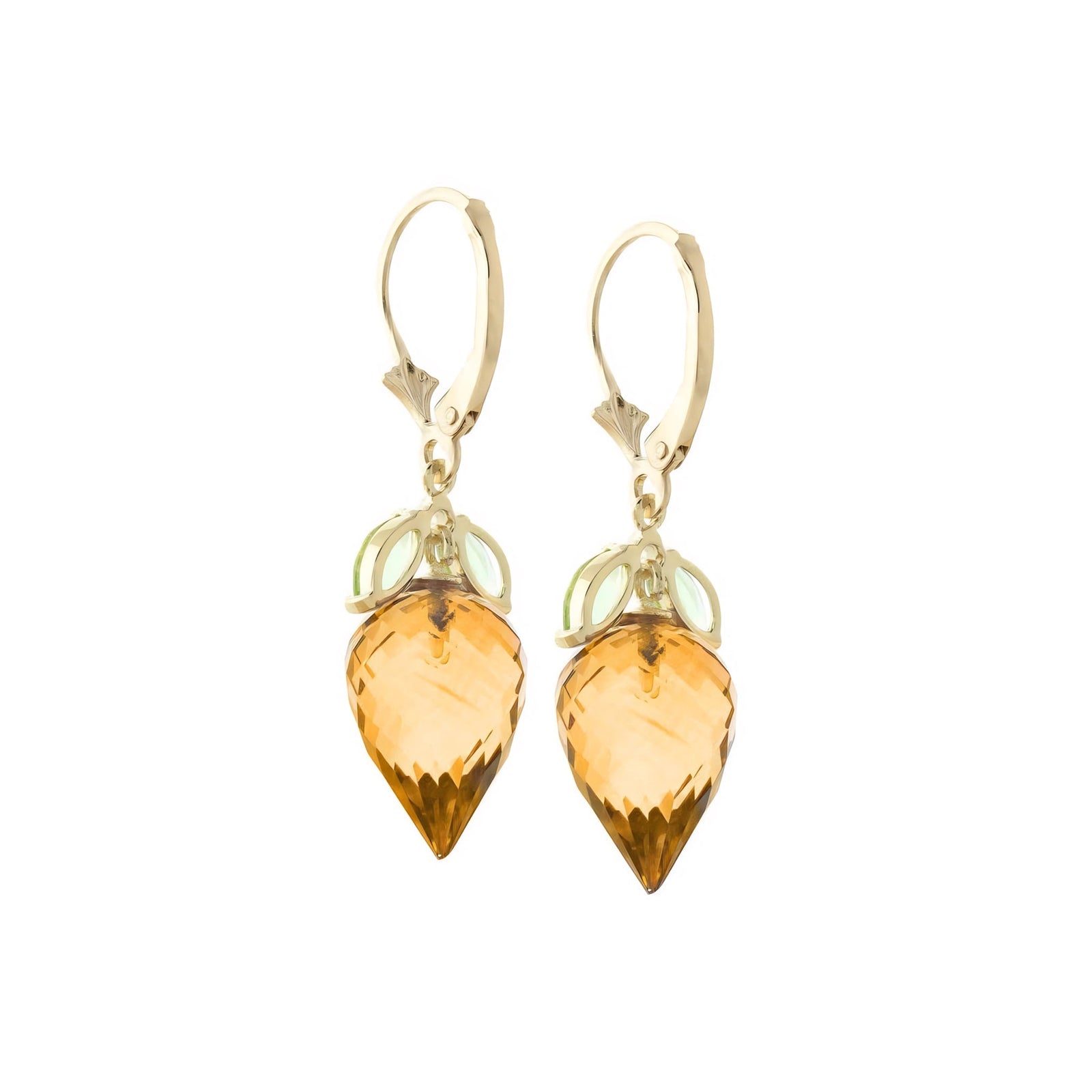 Yellow Gold Earrings Citrine 10K — Ornella