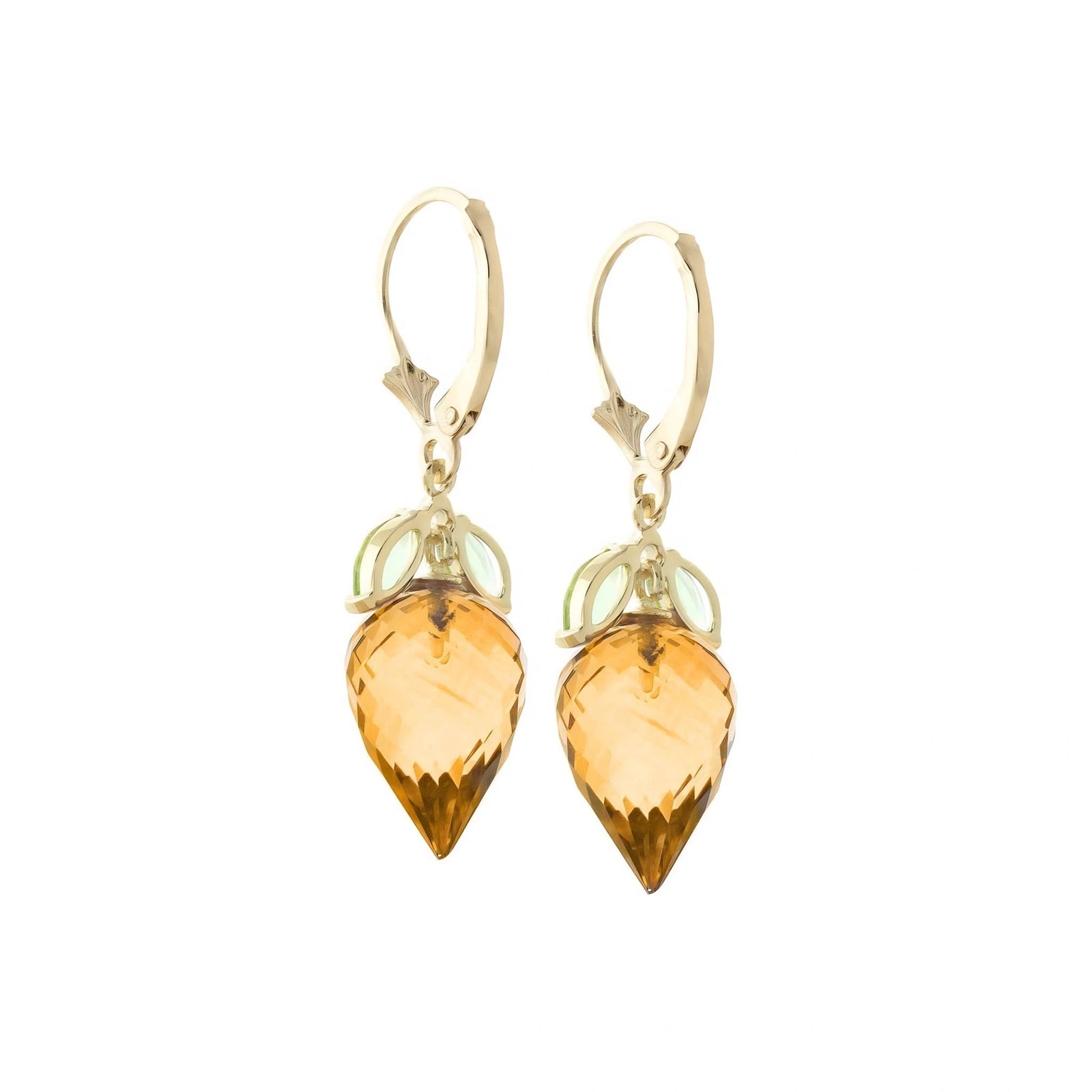 Yellow Gold Earrings Citrine 10K — Ornella