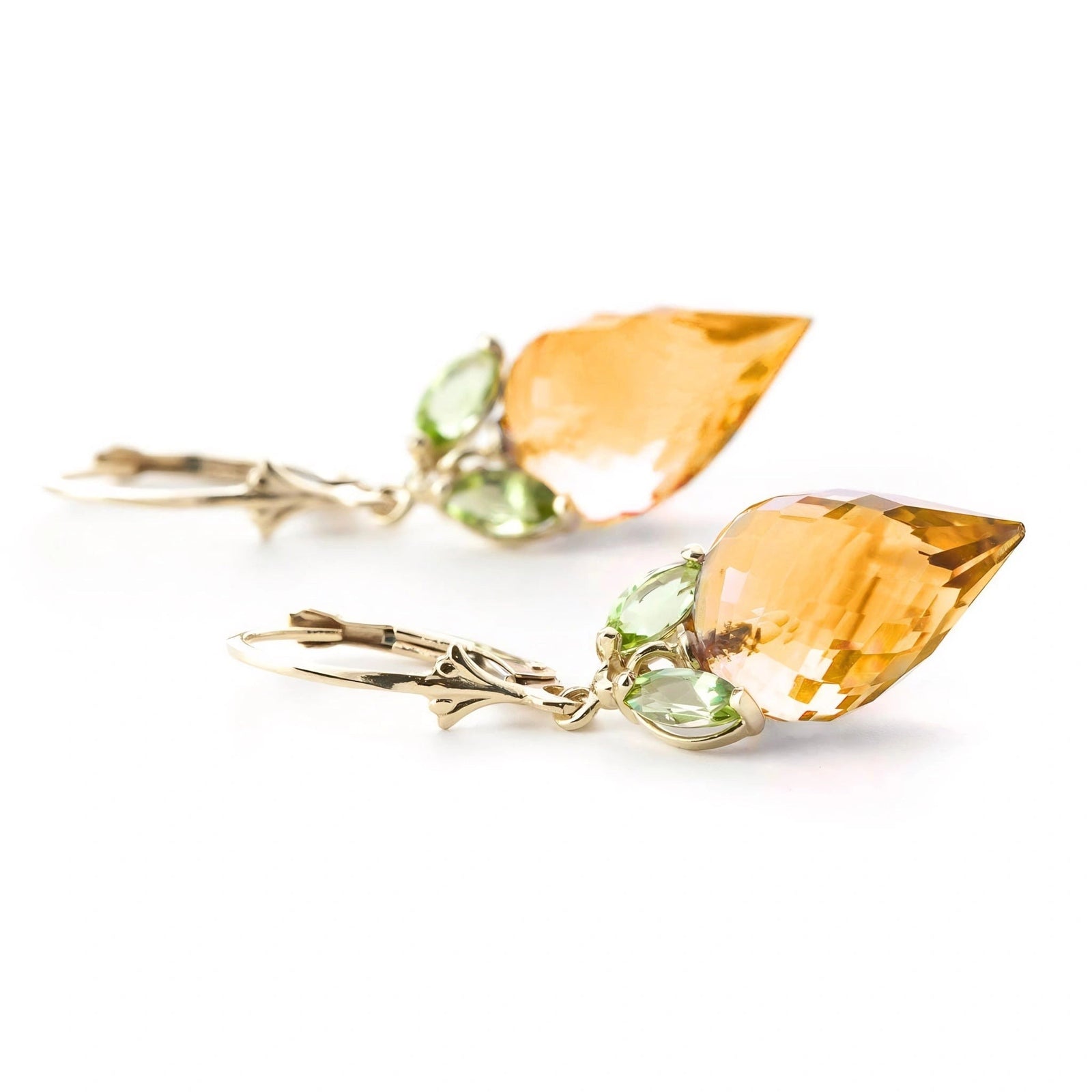 Yellow Gold Earrings Citrine 10K — Ornella