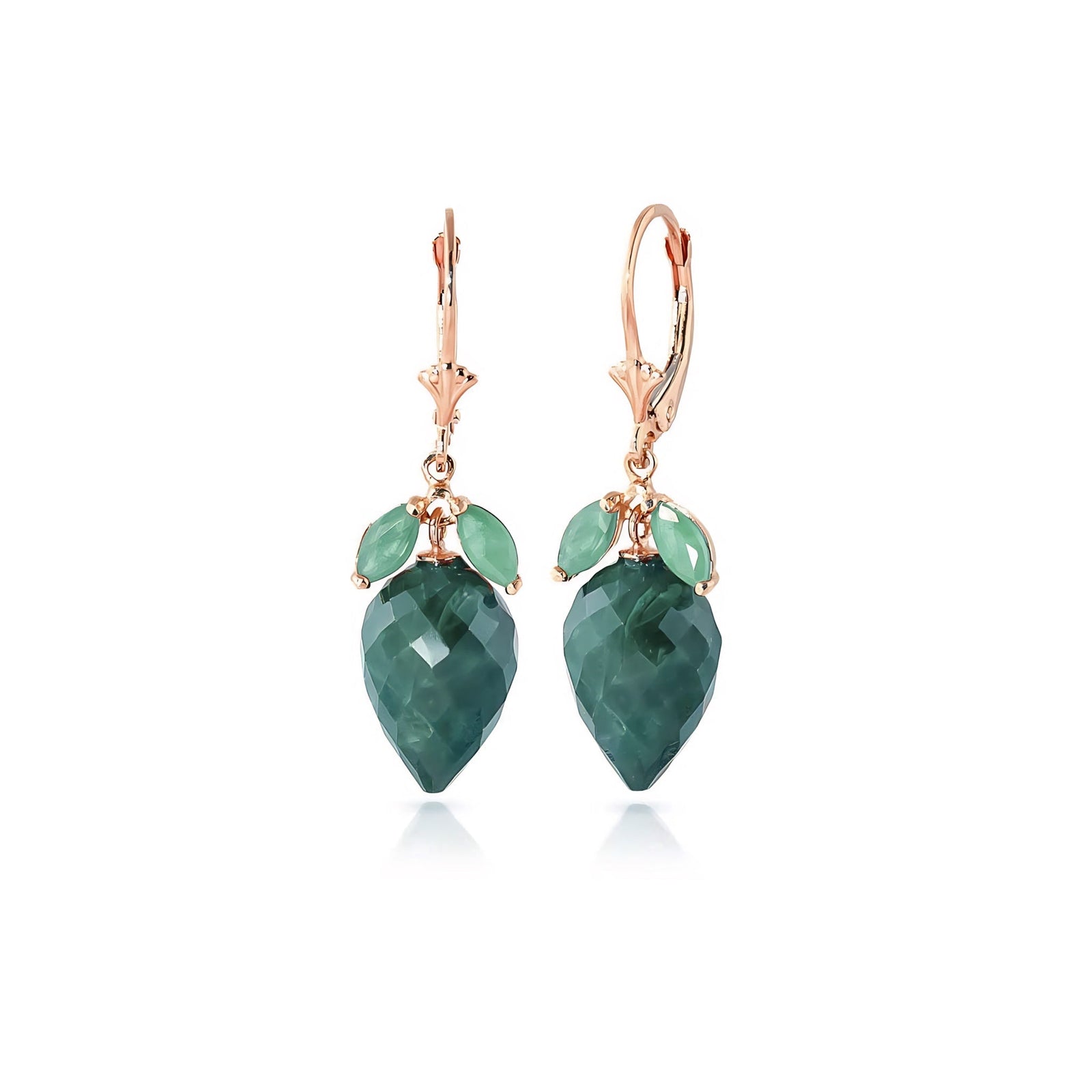 Rose Gold Earrings Emerald 10K — Ornella