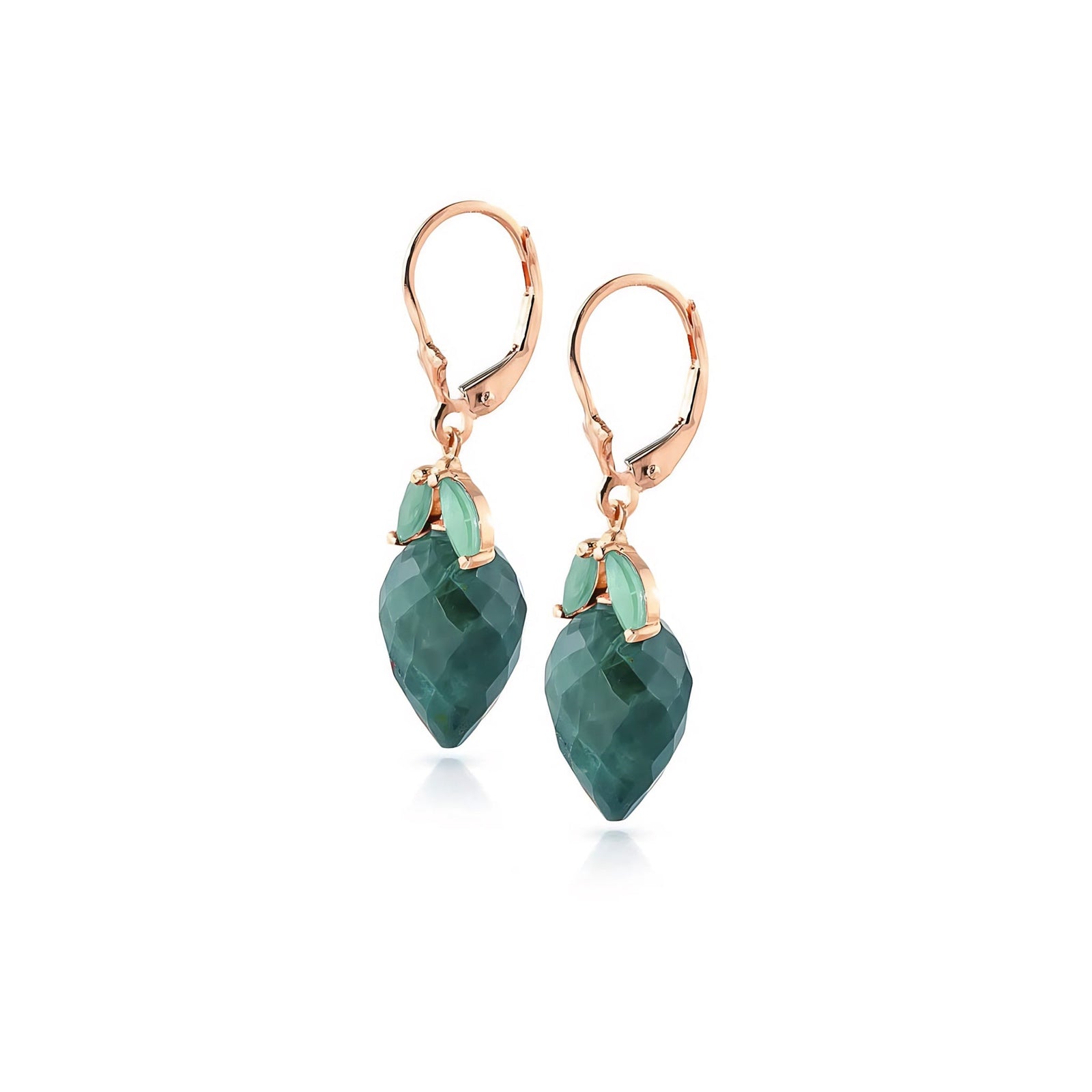 Rose Gold Earrings Emerald 10K — Ornella