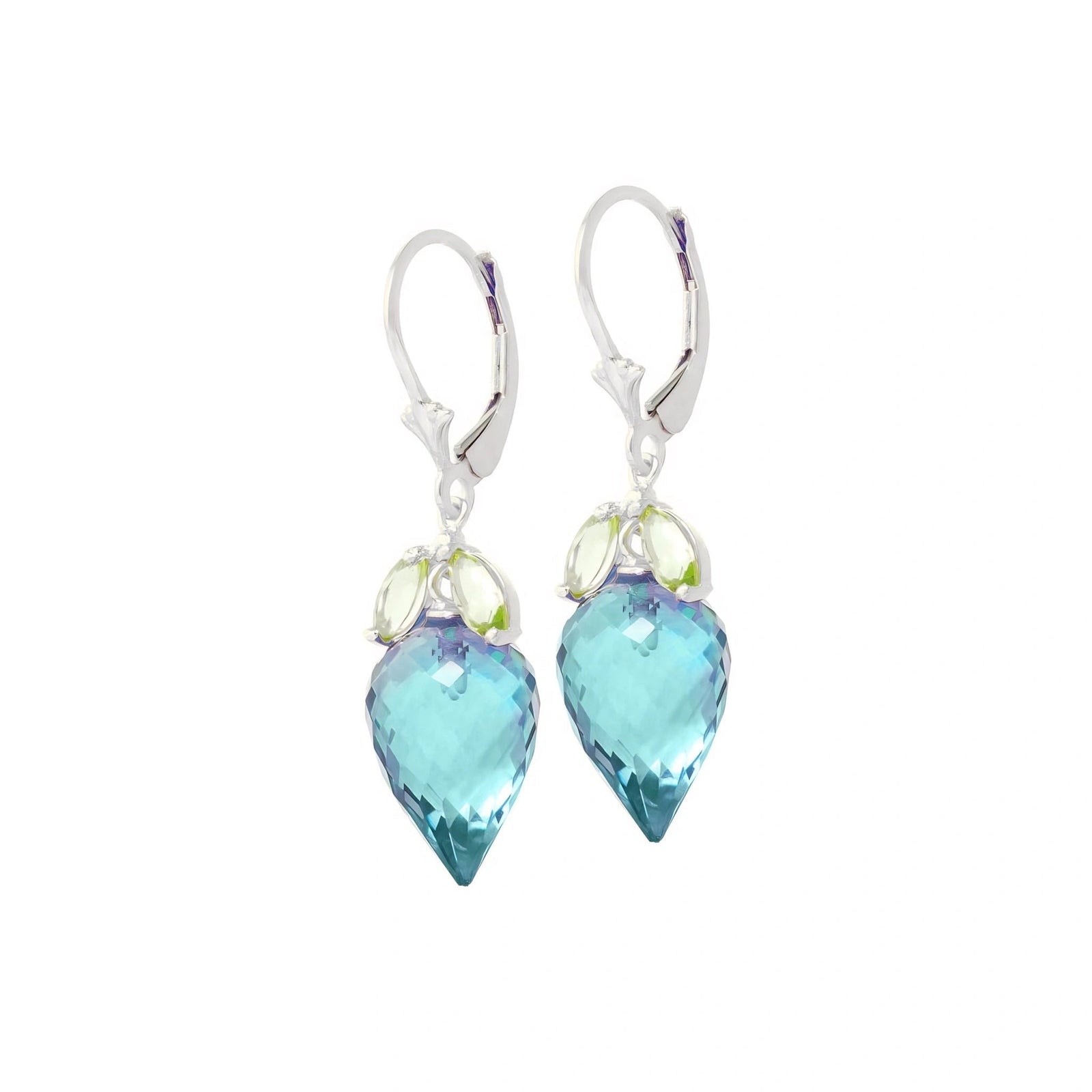 White Gold Earrings Emerald 10K — Ornella
