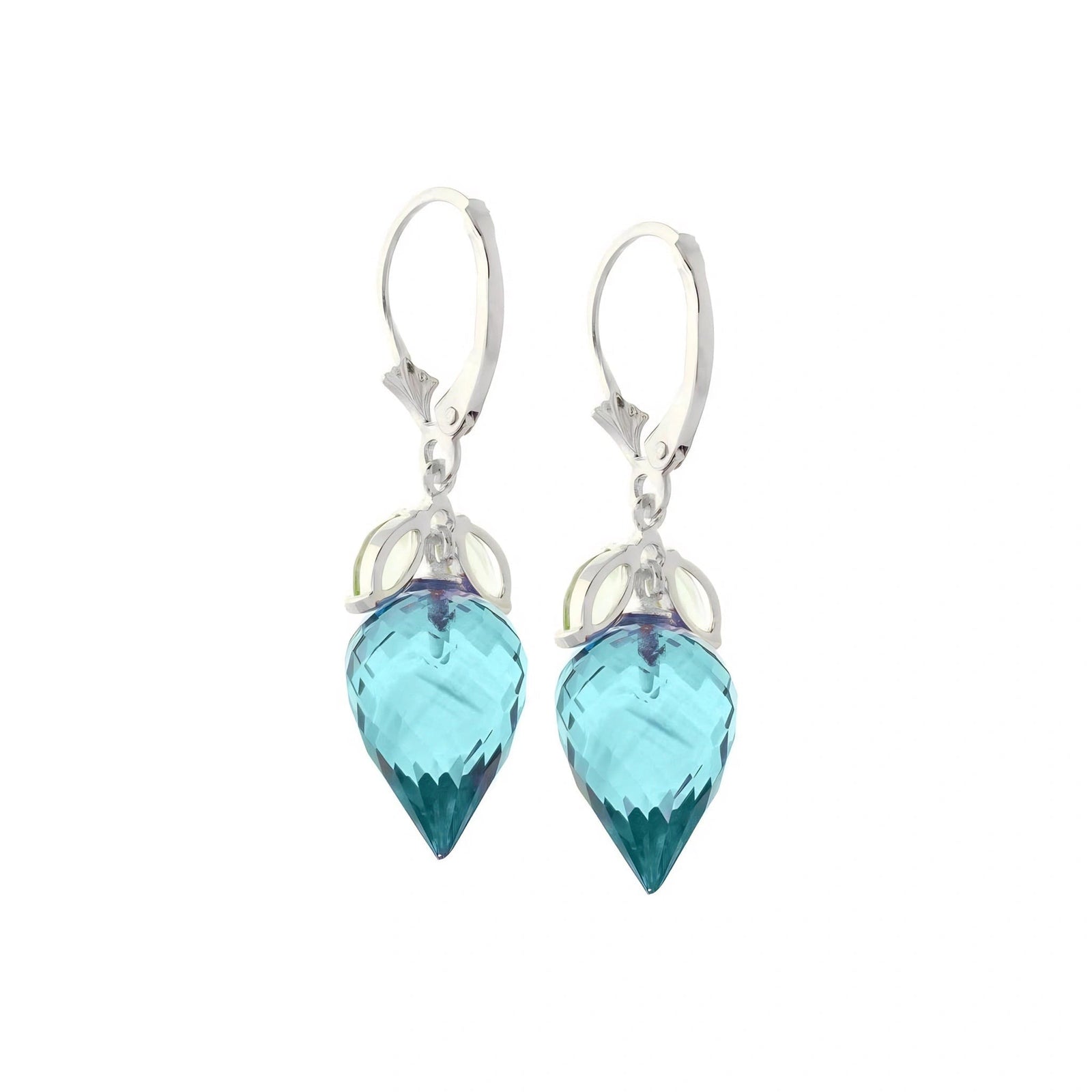 White Gold Earrings Emerald 10K — Ornella