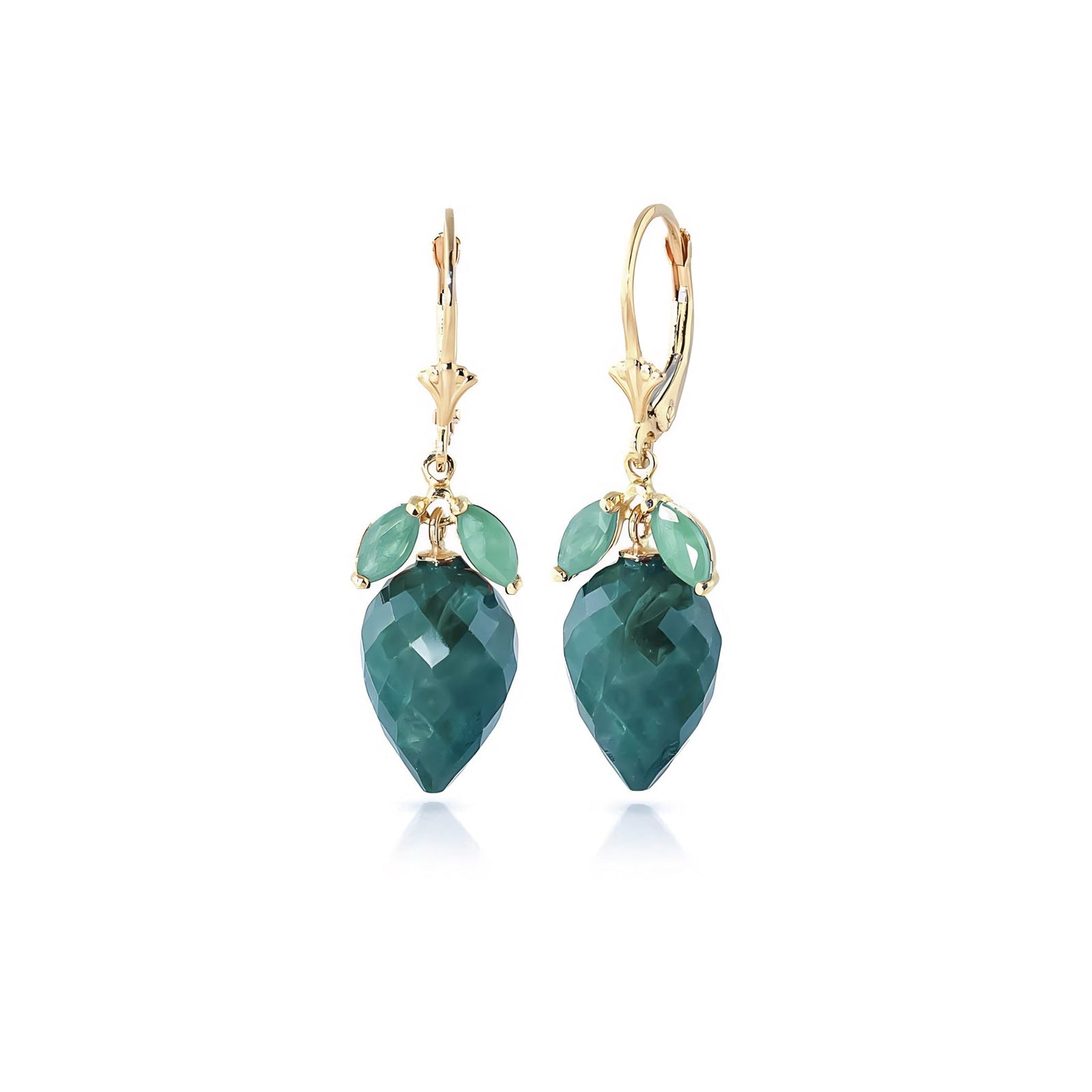 Yellow Gold Earrings Emerald 10K — Ornella