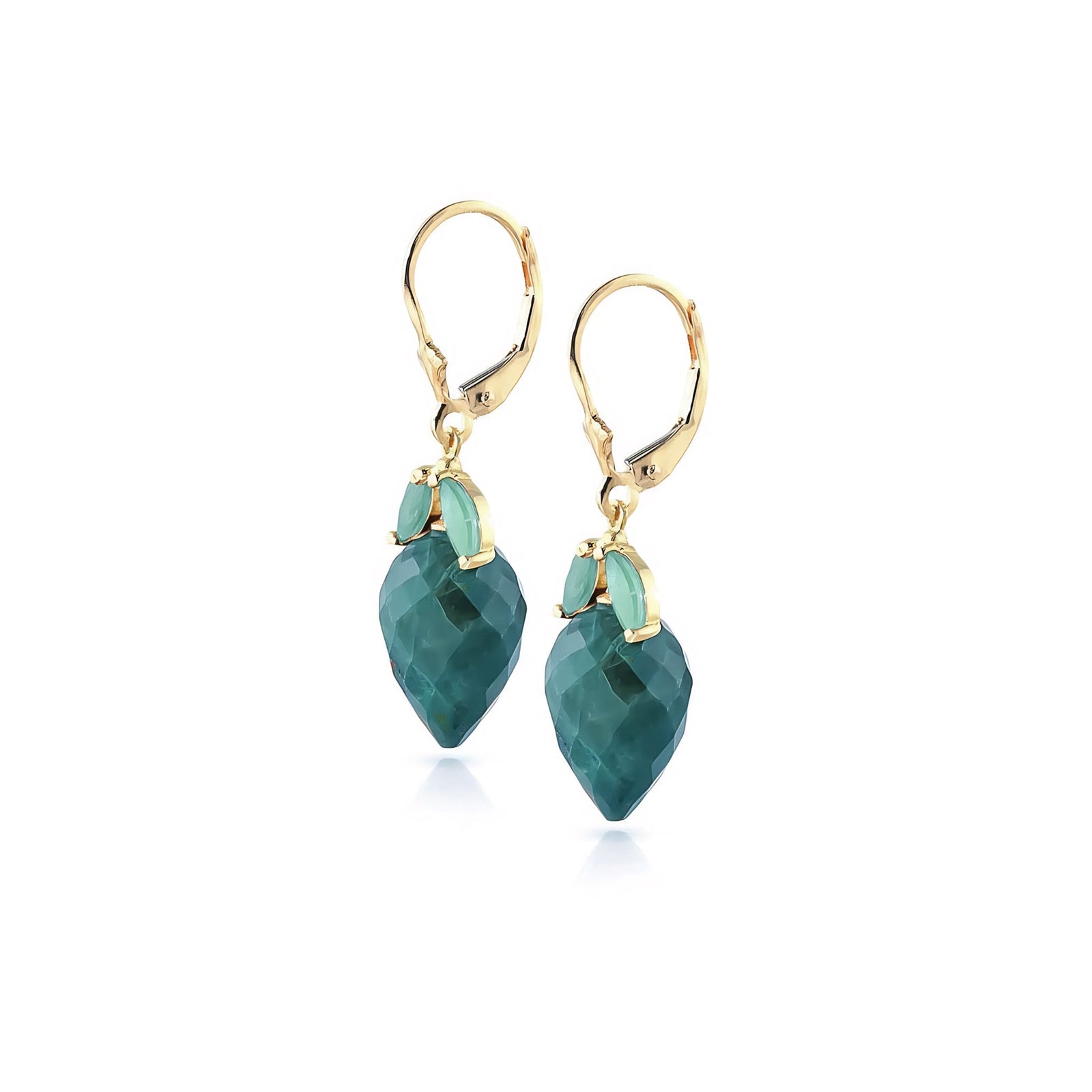 Yellow Gold Earrings Emerald 10K — Ornella