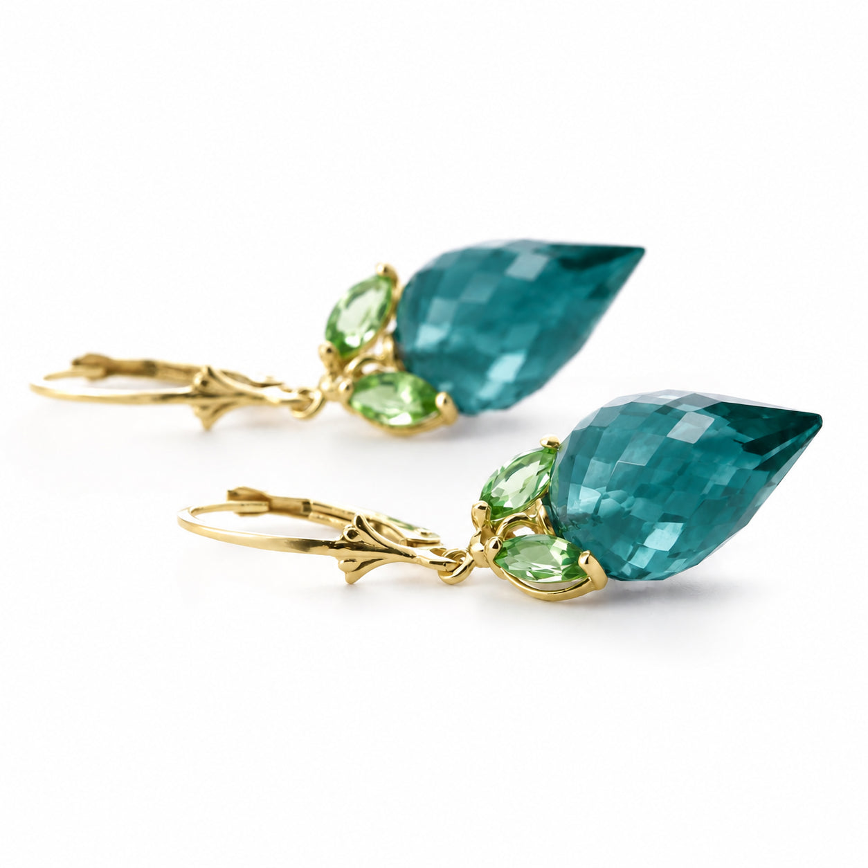 Yellow Gold Earrings Emerald 10K — Ornella