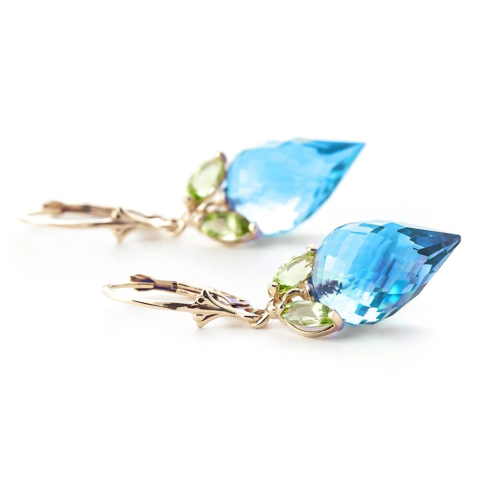 Yellow Gold Earrings Emerald 10K — Ornella
