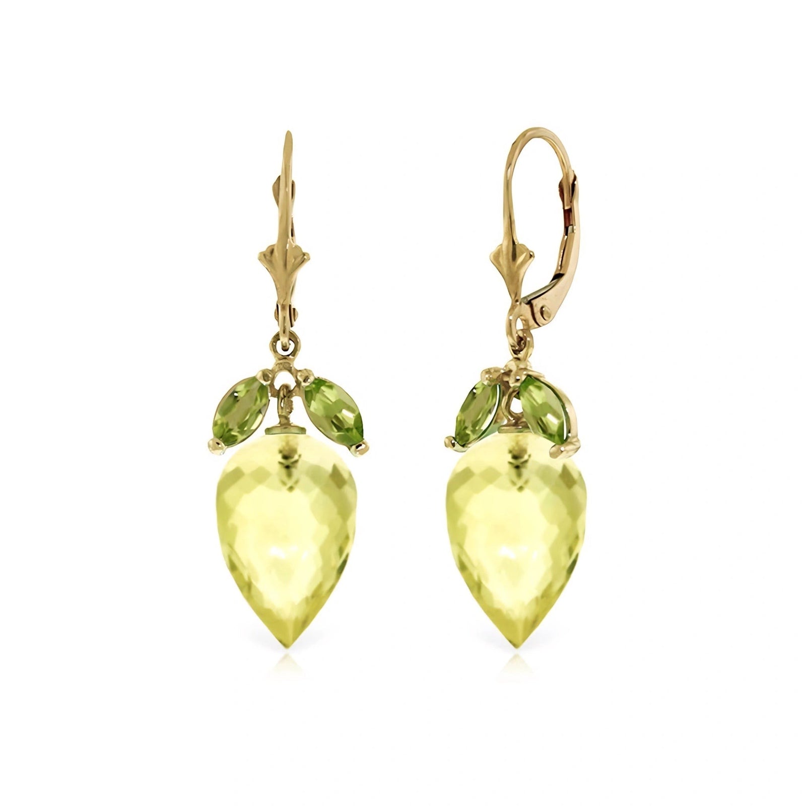 Yellow Gold Earrings Lemon Quartz 10K — Ornella