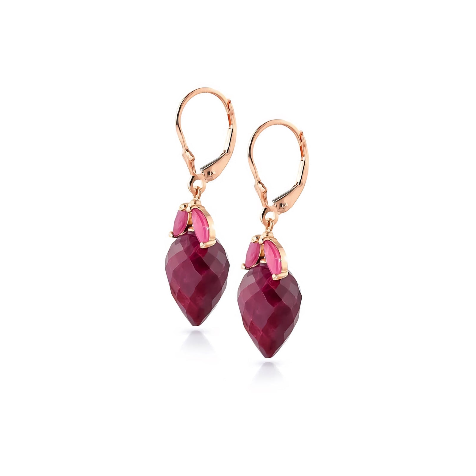 Rose Gold Earrings Ruby 10K — Ornella