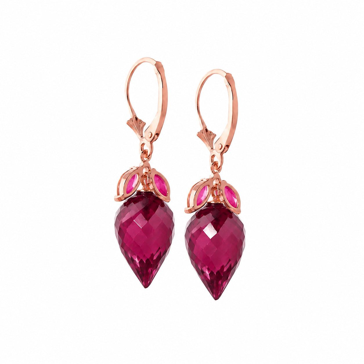 Rose Gold Earrings Ruby 10K — Ornella