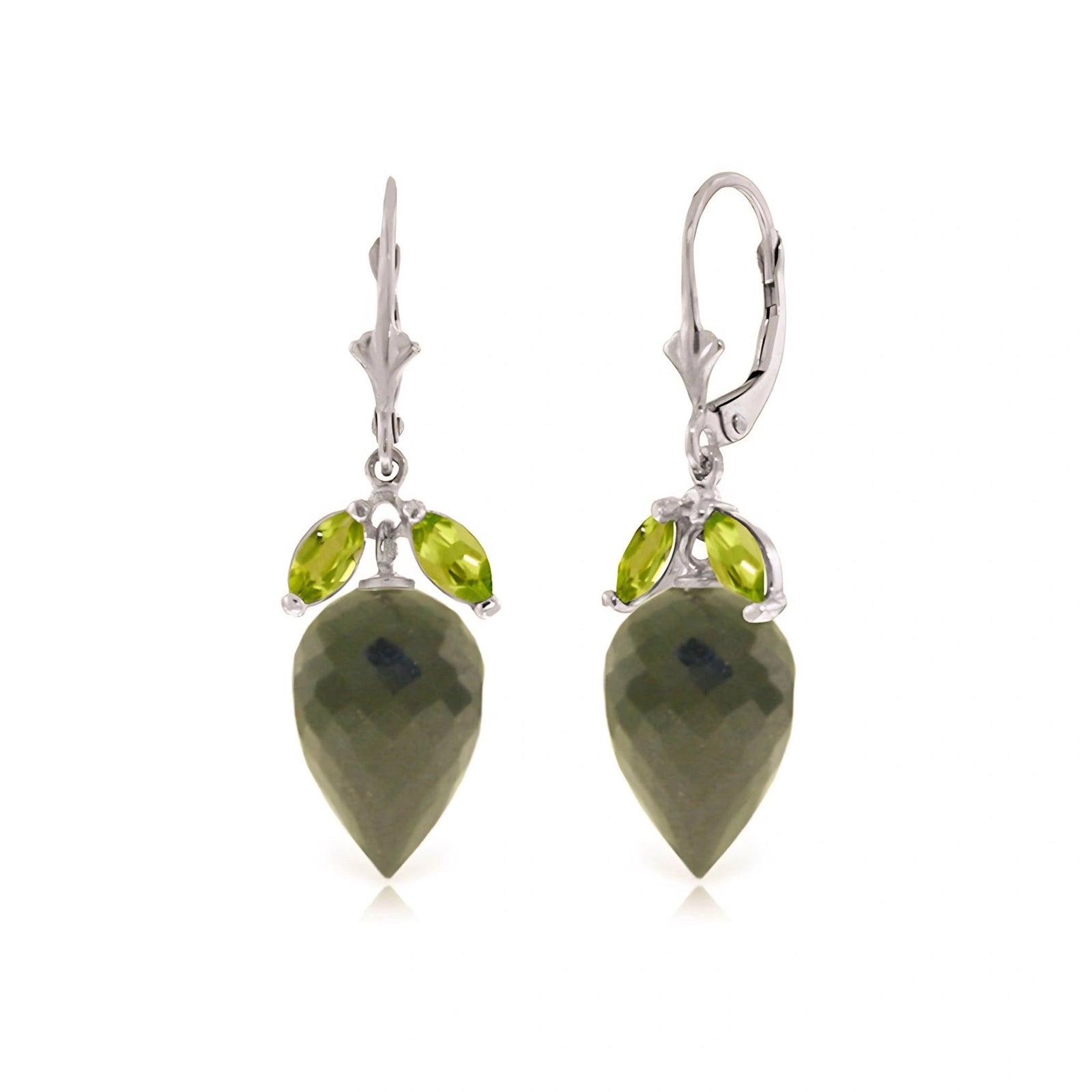 White Gold Earrings Ruby 10K — Ornella