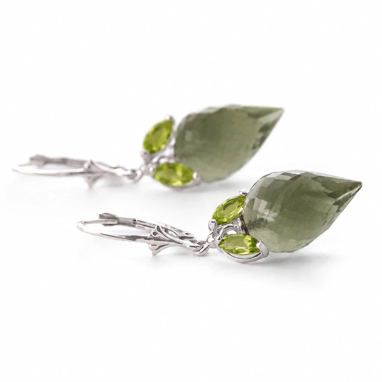 White Gold Earrings Ruby 10K — Ornella