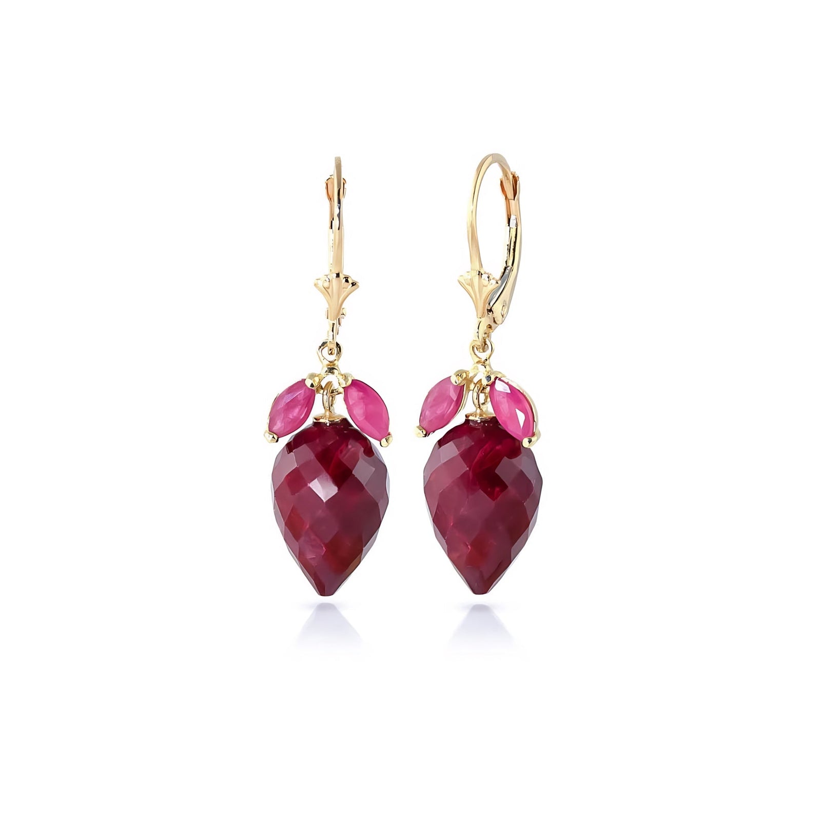 Yellow Gold Earrings Ruby 10K — Ornella