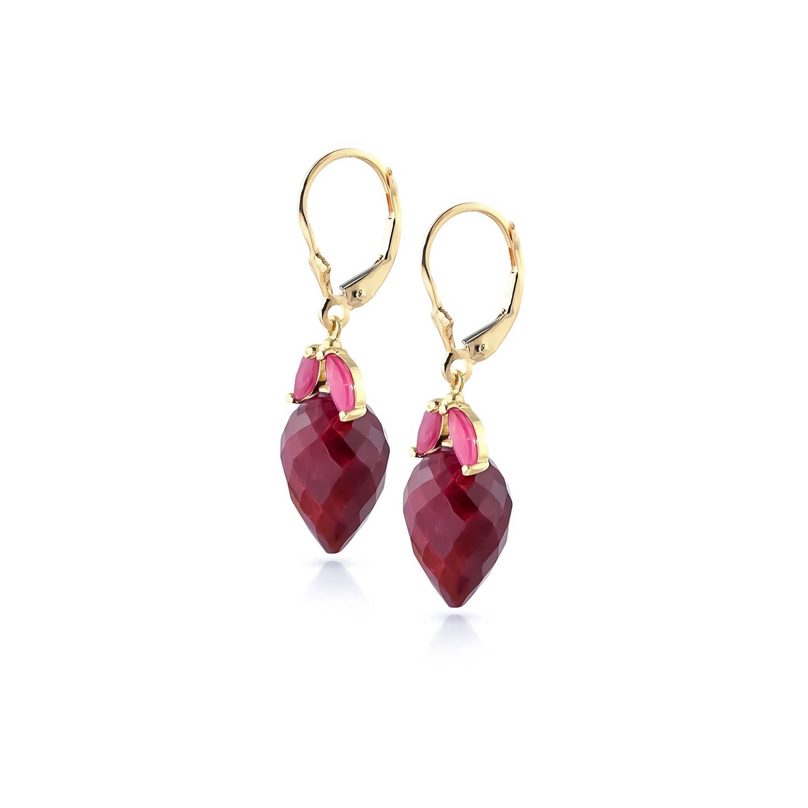 Yellow Gold Earrings Ruby 10K — Ornella