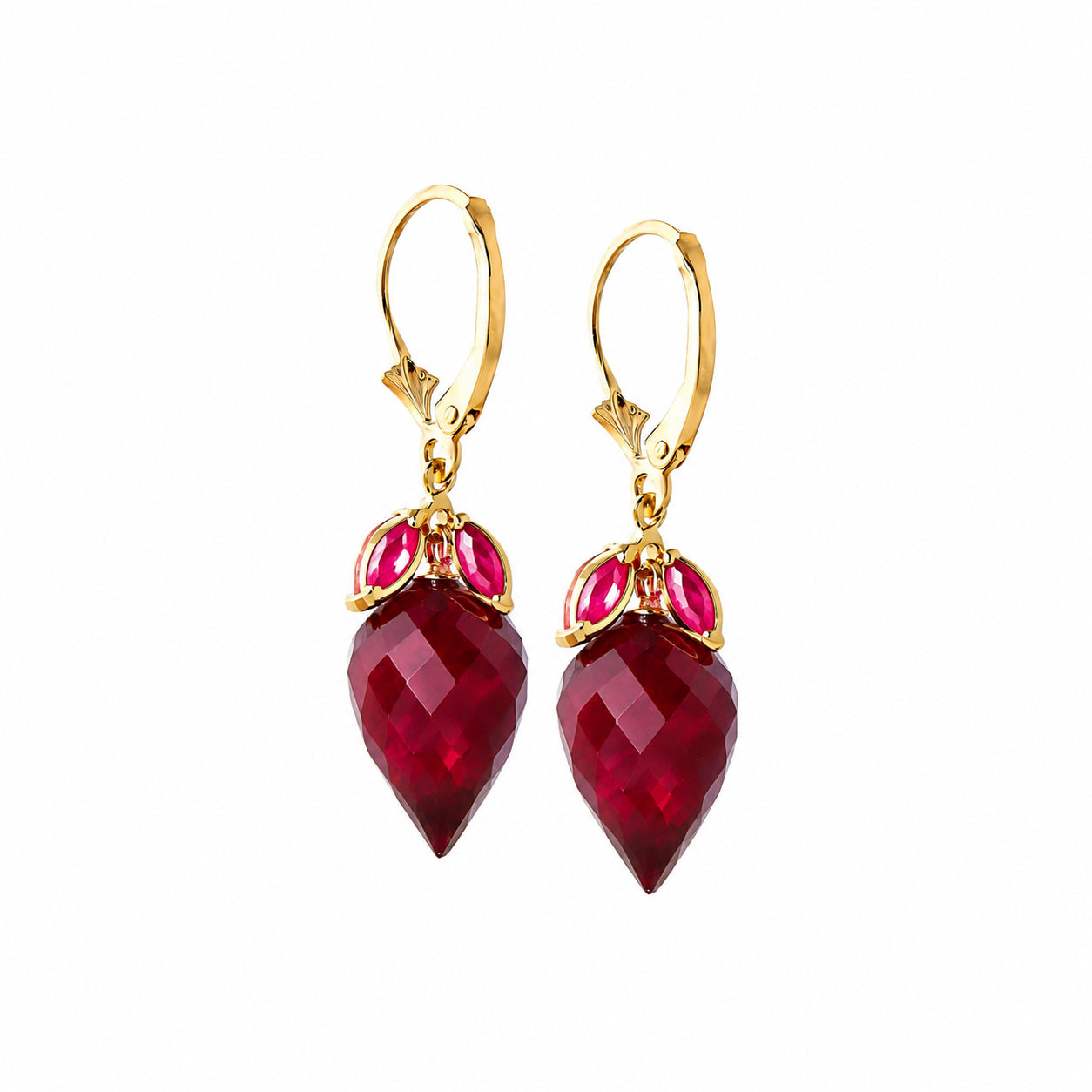 Yellow Gold Earrings Ruby 10K — Ornella