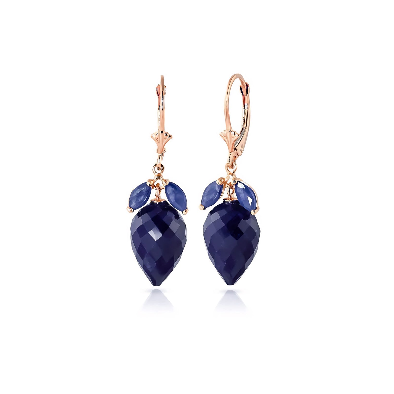 Rose Gold Earrings Sapphire 10K — Ornella