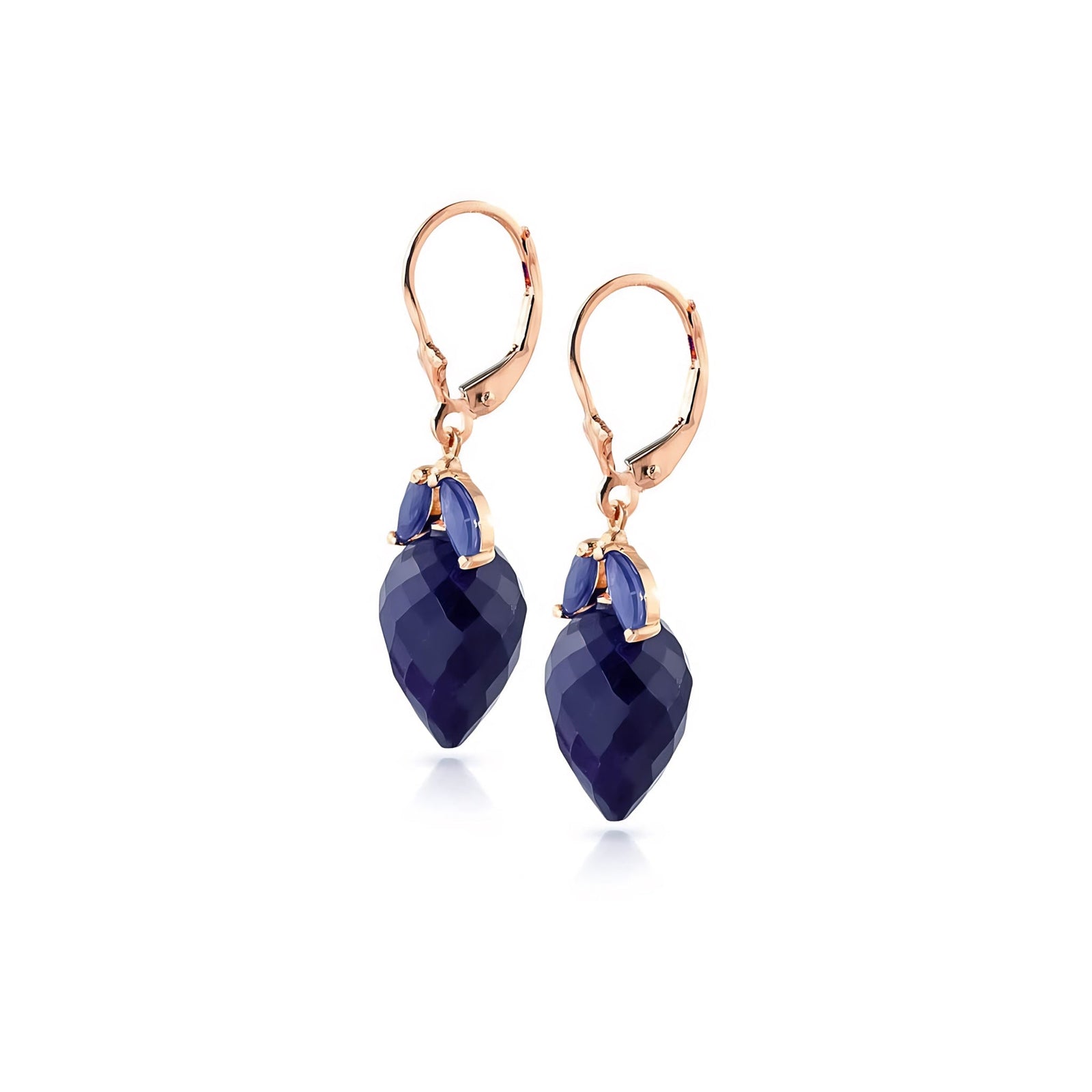 Rose Gold Earrings Sapphire 10K — Ornella
