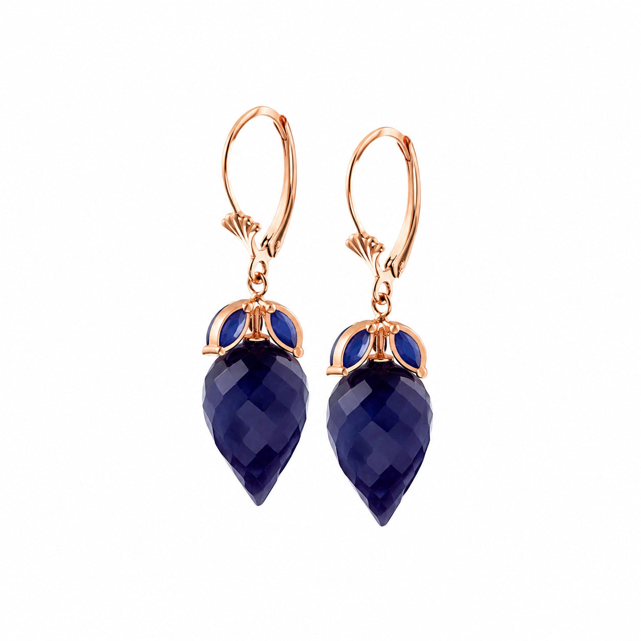 Rose Gold Earrings Sapphire 10K — Ornella