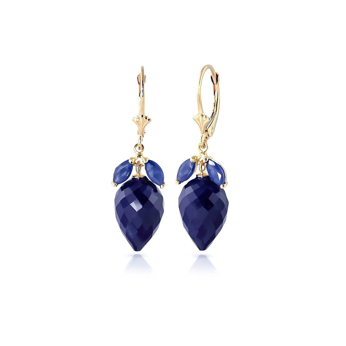 Yellow Gold Earrings Sapphire 10K — Ornella