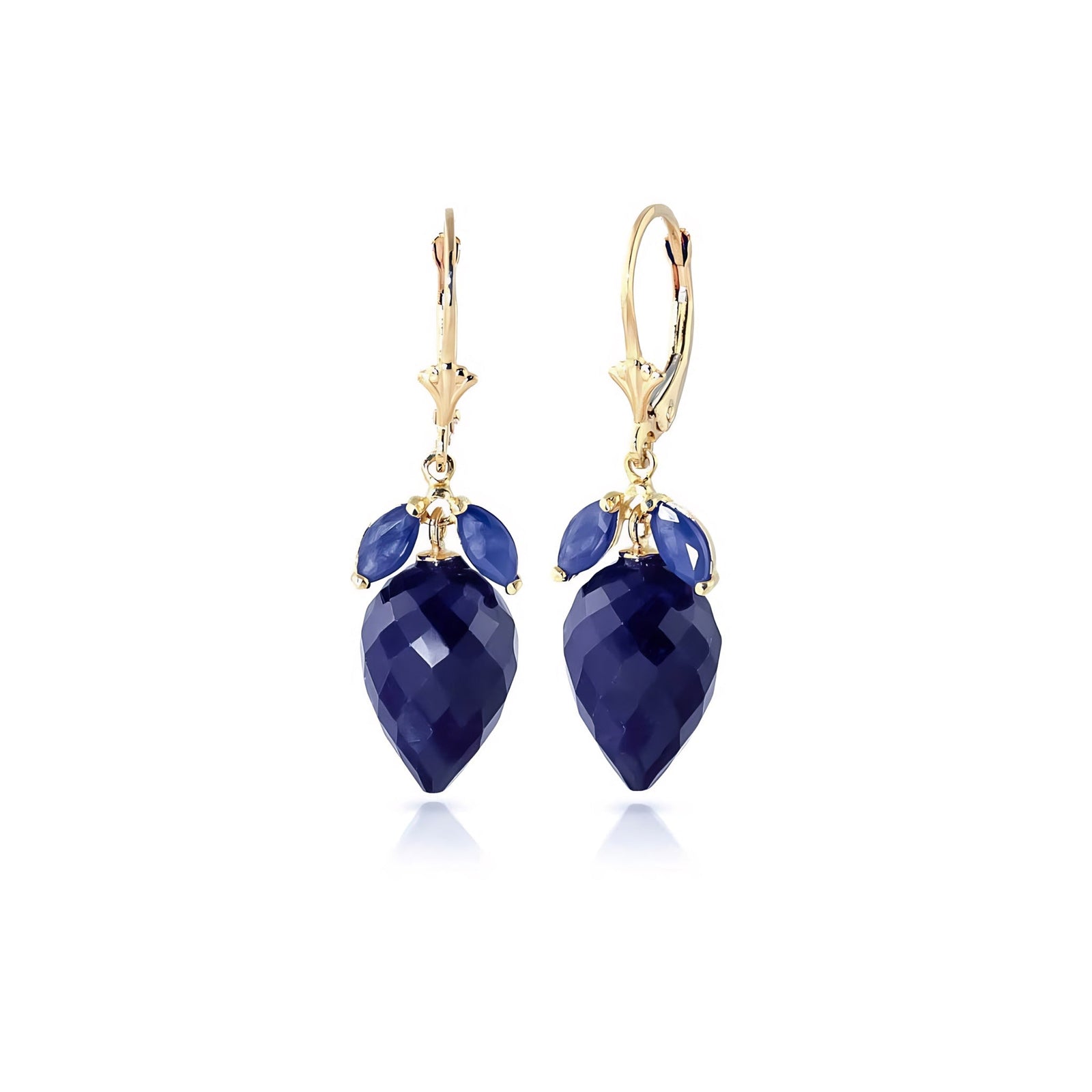 Yellow Gold Earrings Sapphire 10K — Ornella