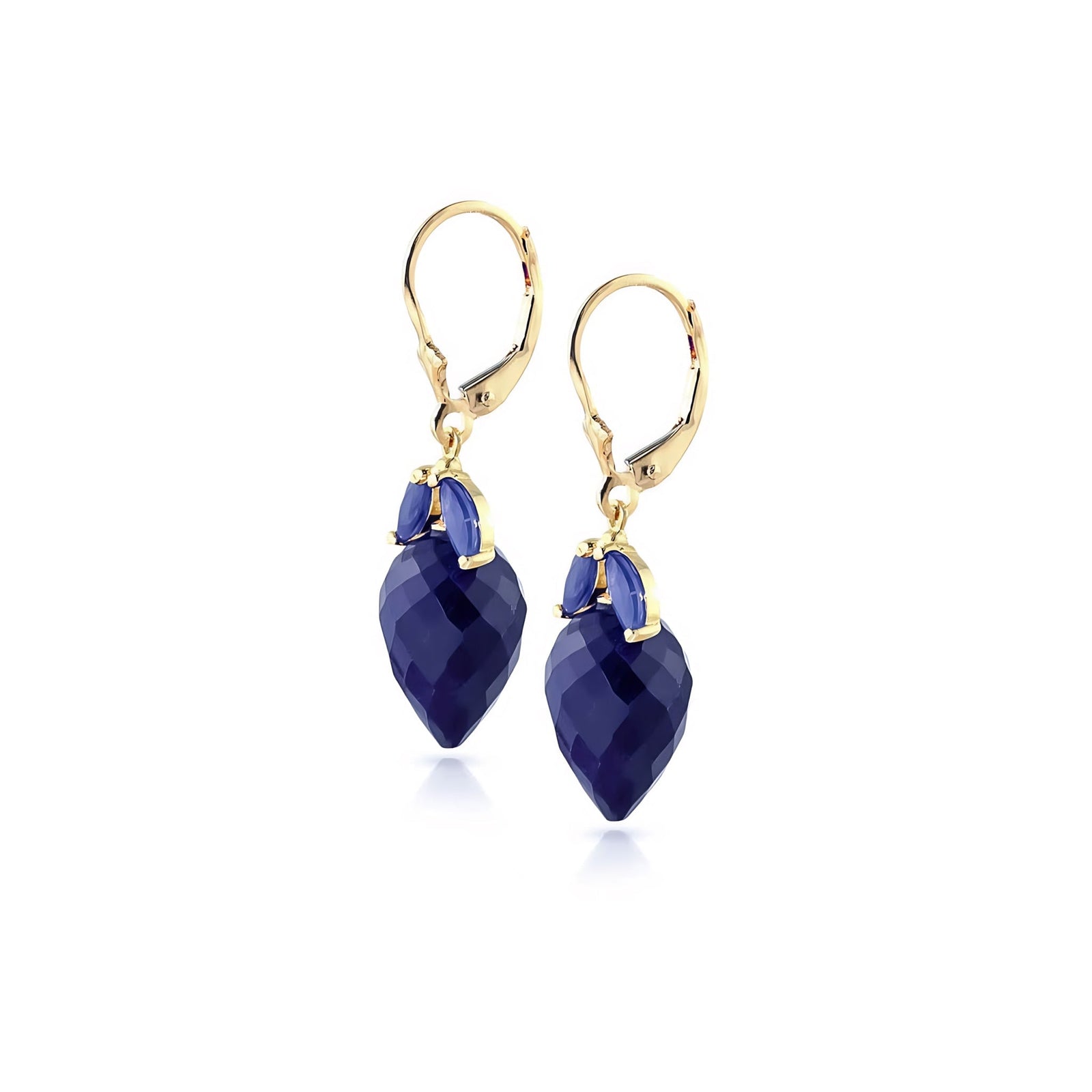 Yellow Gold Earrings Sapphire 10K — Ornella