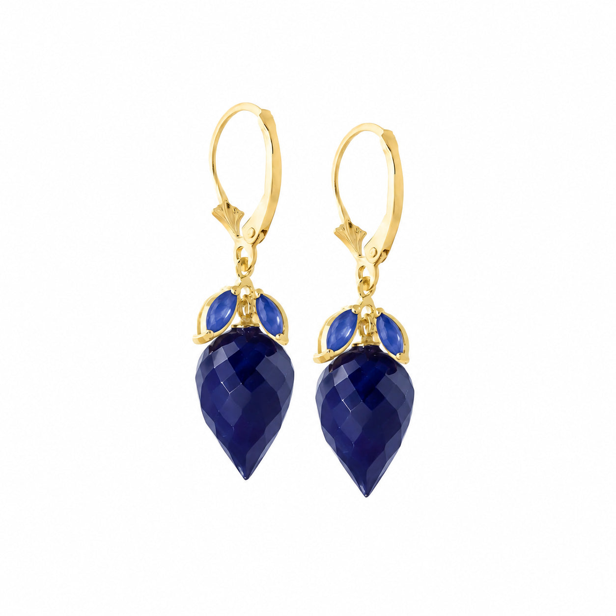 Yellow Gold Earrings Sapphire 10K — Ornella