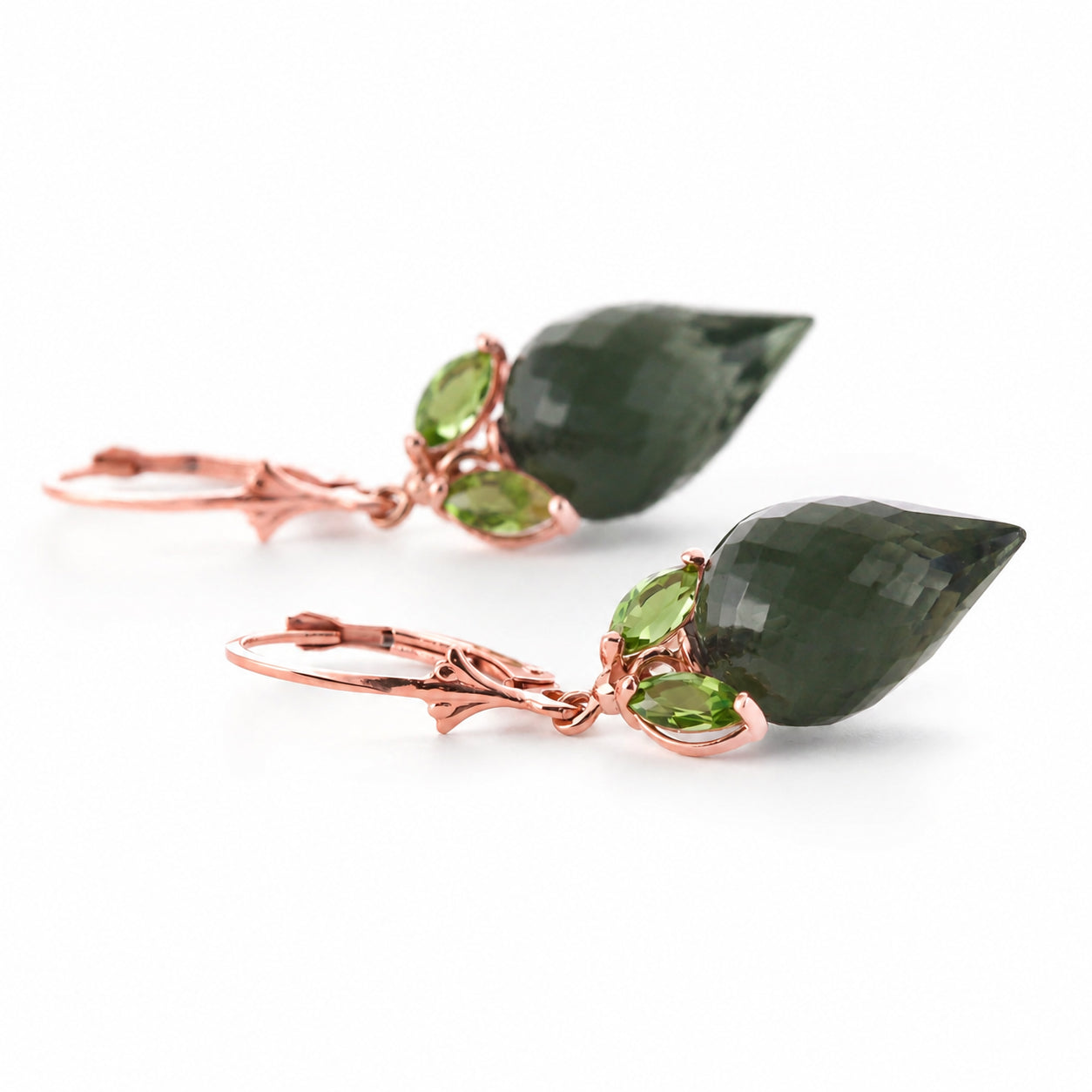 Rose Gold Earrings Spinel 10K — Ornella