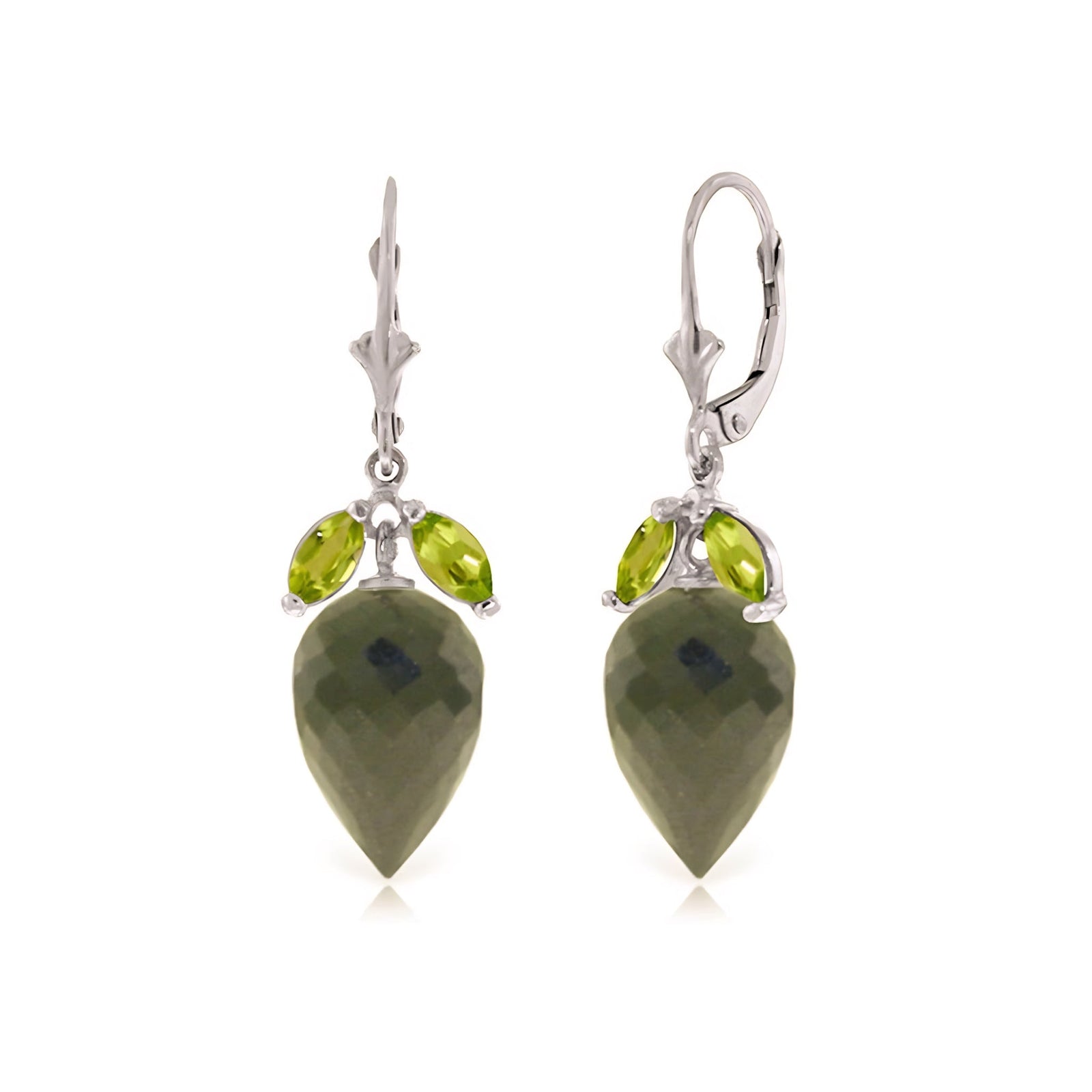 White Gold Earrings Spinel 10K — Ornella