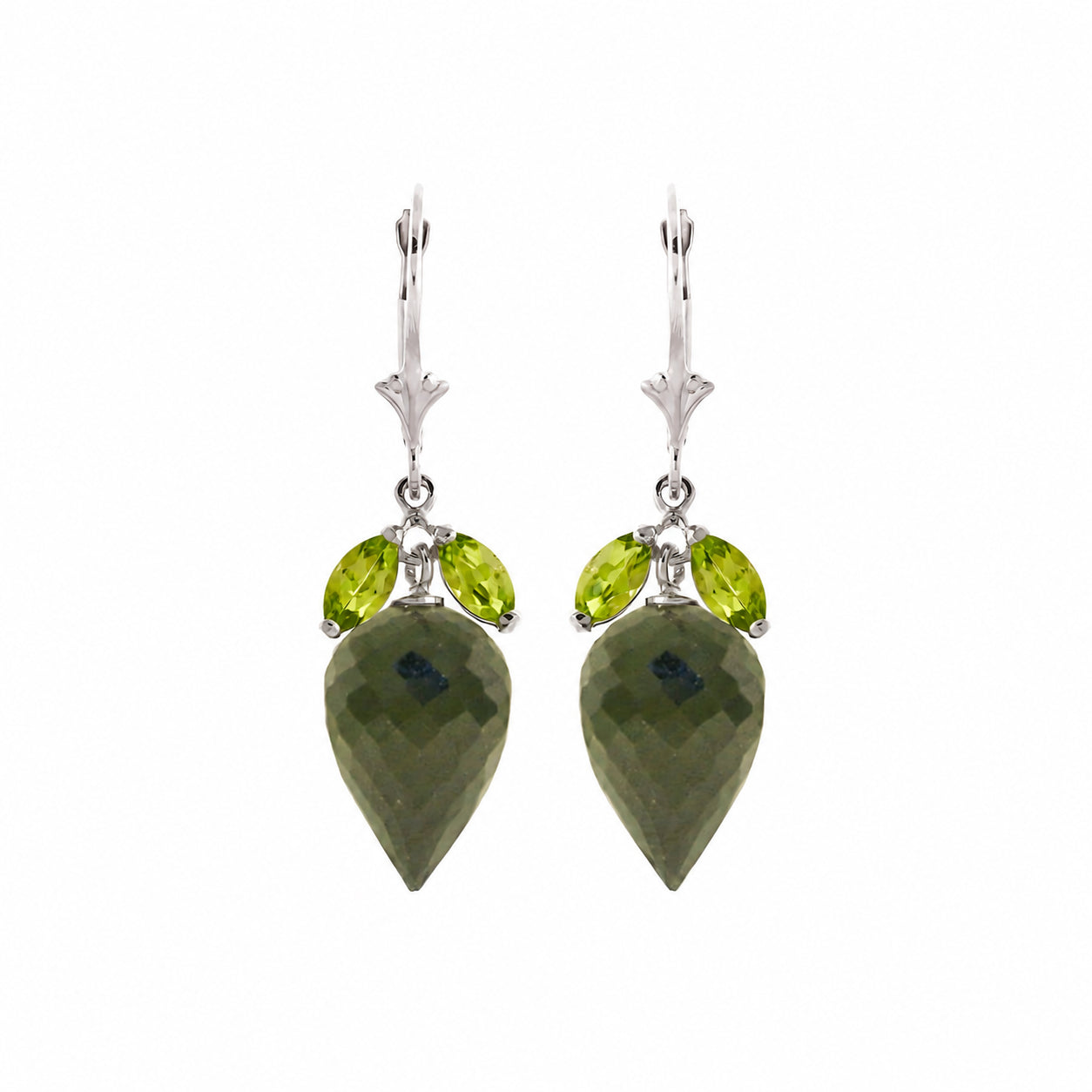 White Gold Earrings Spinel 10K — Ornella