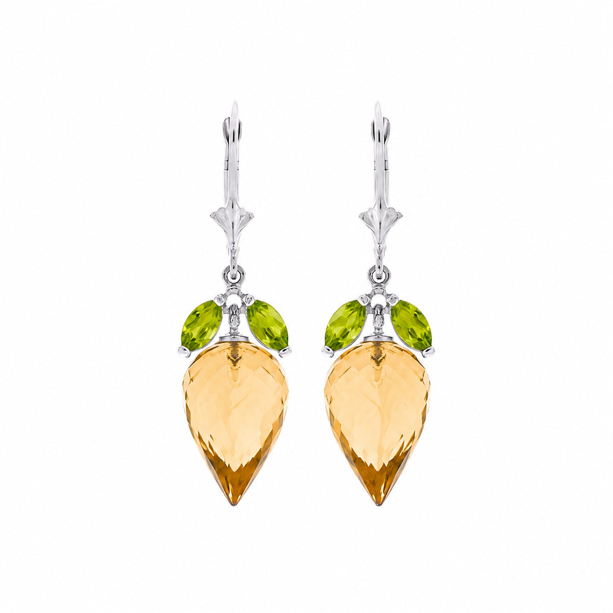 White Gold Earrings Spinel 10K — Ornella
