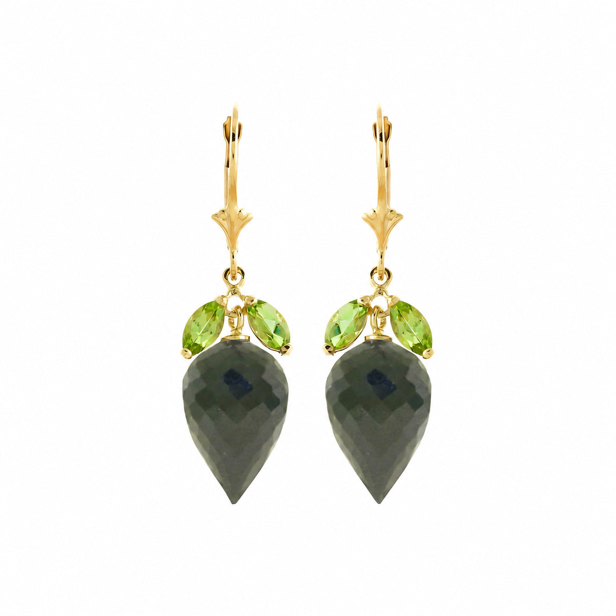 Yellow Gold Earrings Spinel 10K — Ornella
