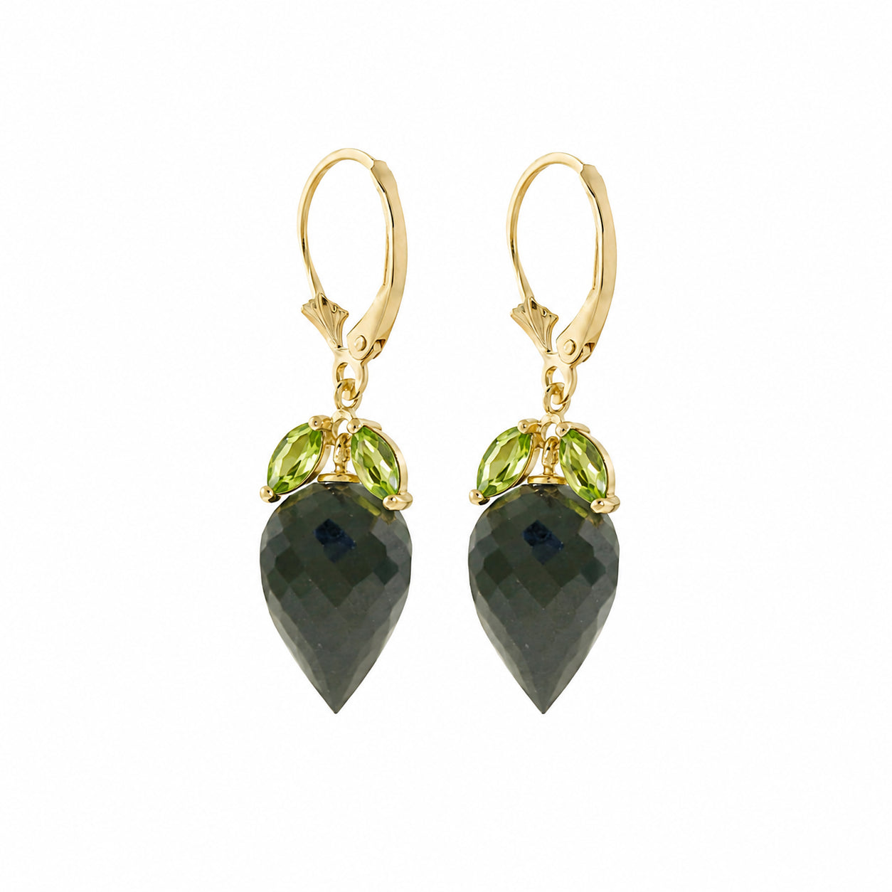 Yellow Gold Earrings Spinel 10K — Ornella