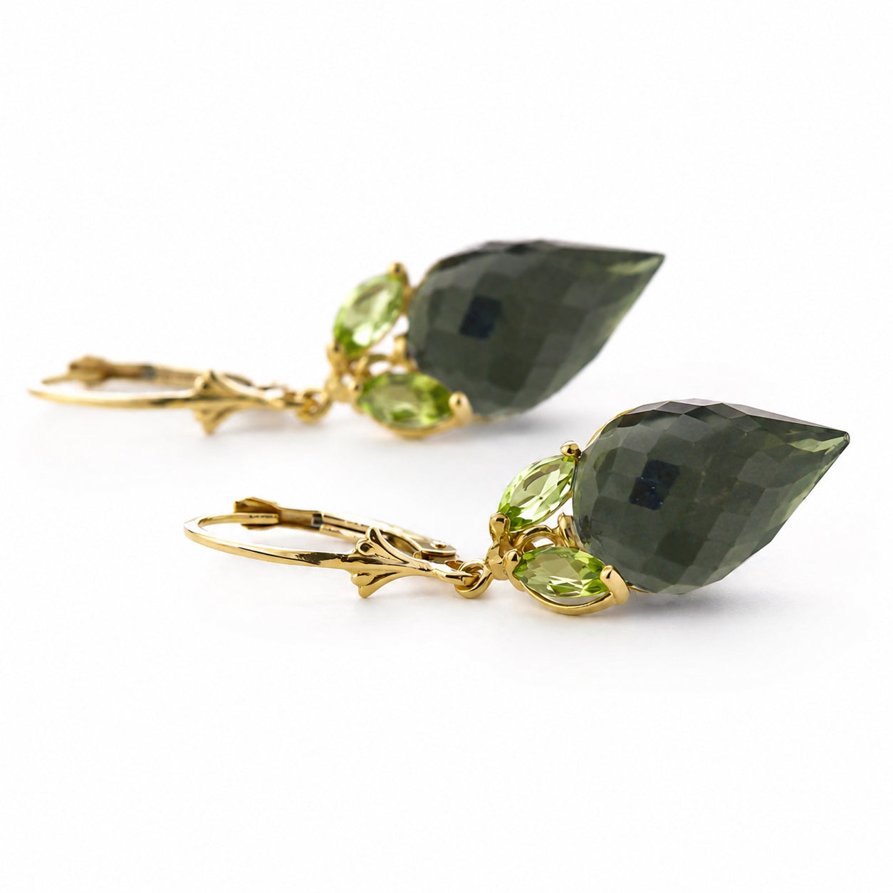 Yellow Gold Earrings Spinel 10K — Ornella