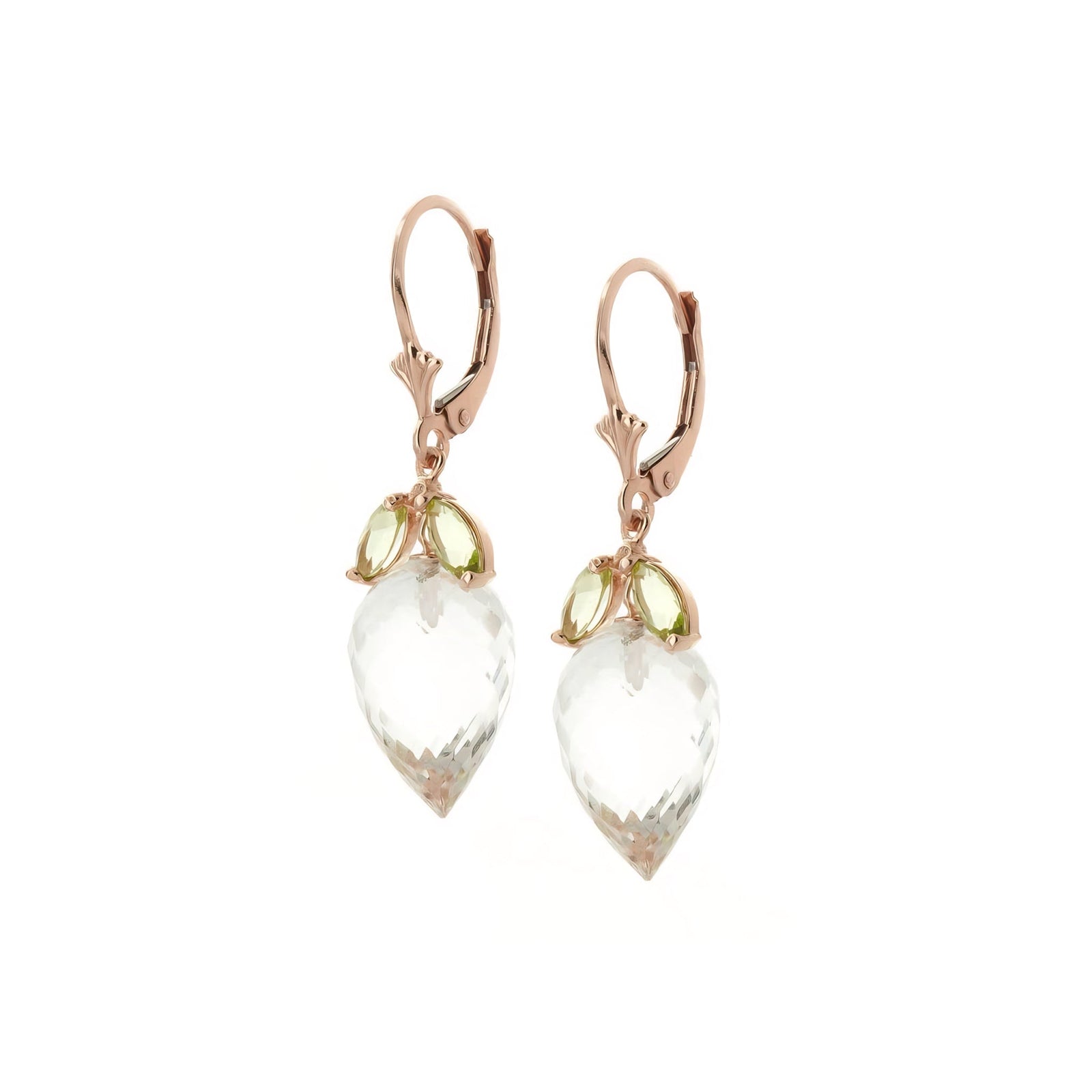 Rose Gold Earrings White Topaz 10K — Ornella