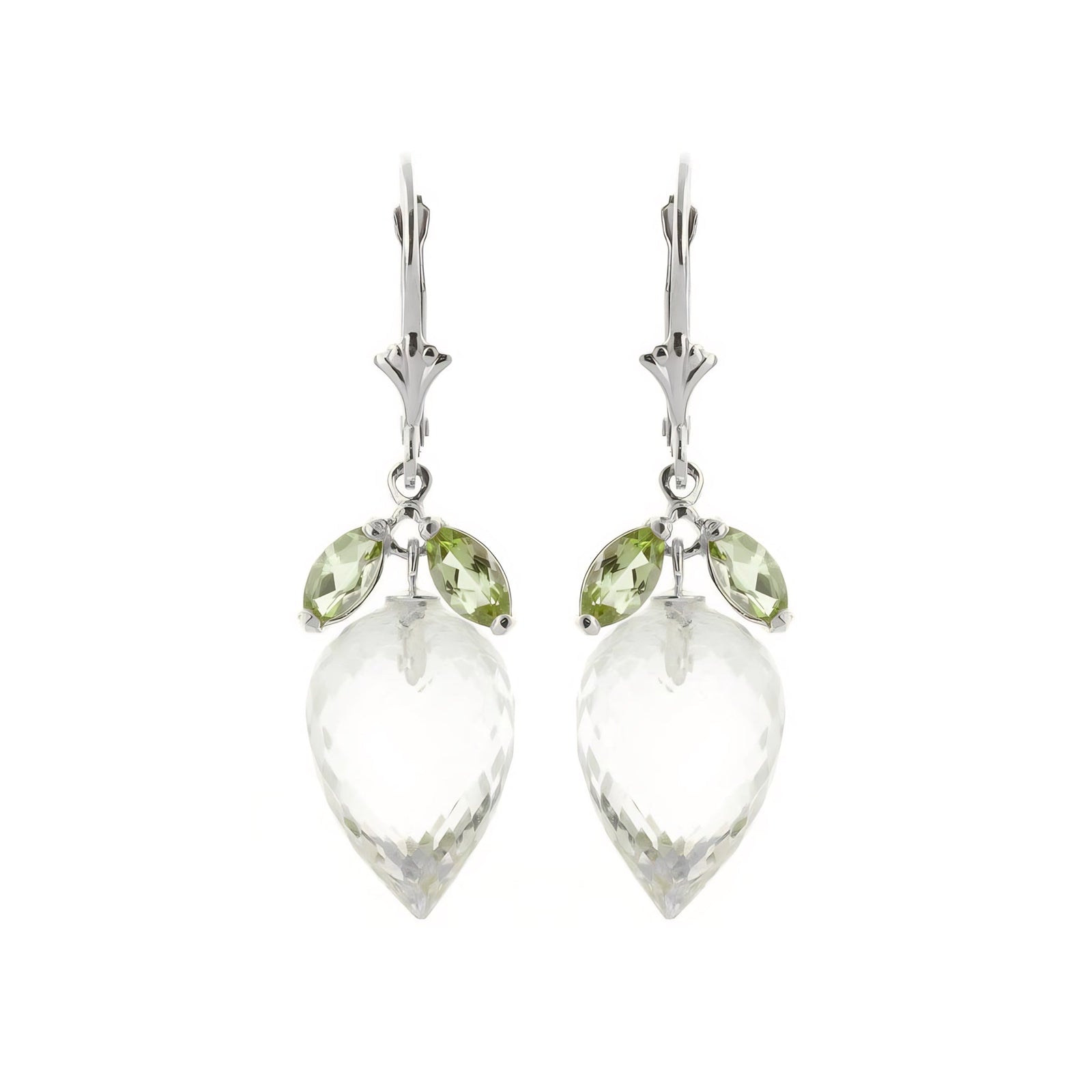 White Gold Earrings White Topaz 10K — Ornella