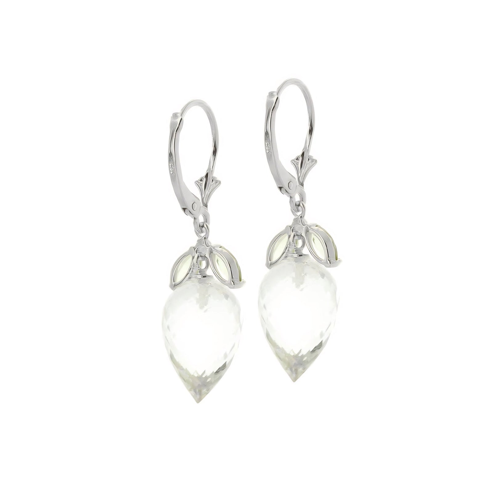 White Gold Earrings White Topaz 10K — Ornella